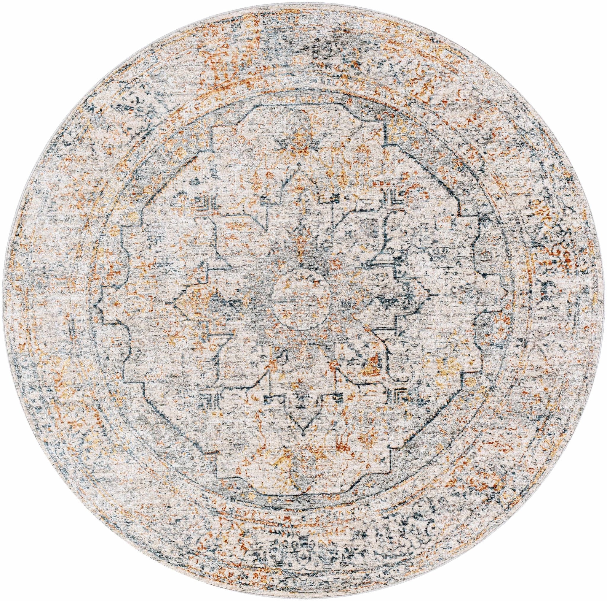 Traditional Style Beige And Gray Rug - Image 7