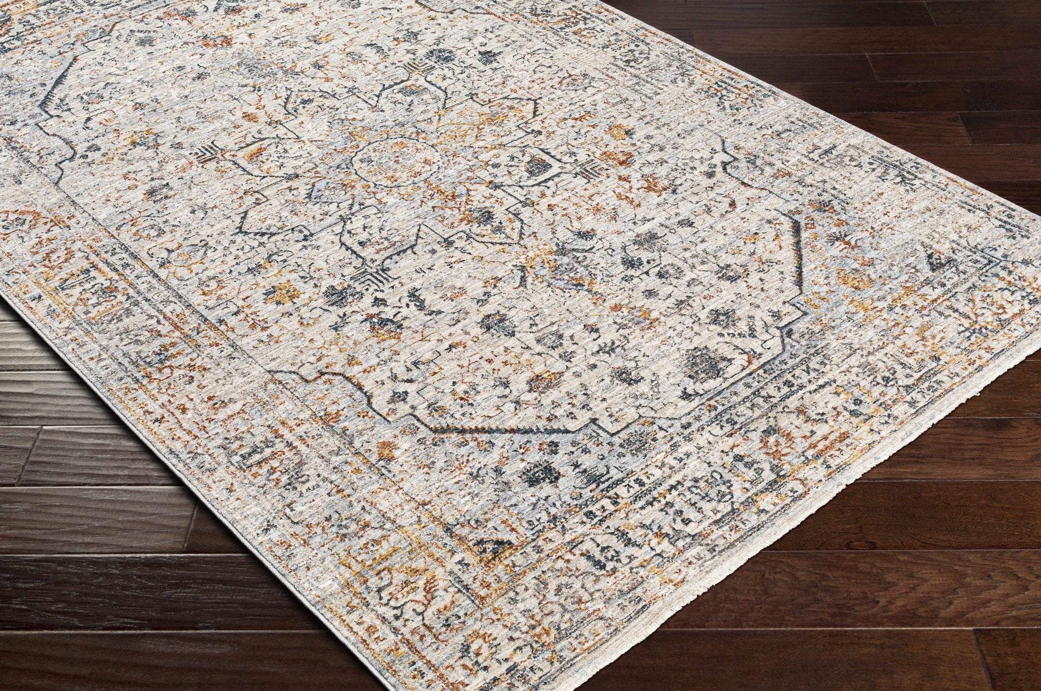 Traditional Style Beige And Gray Rug - Image 8