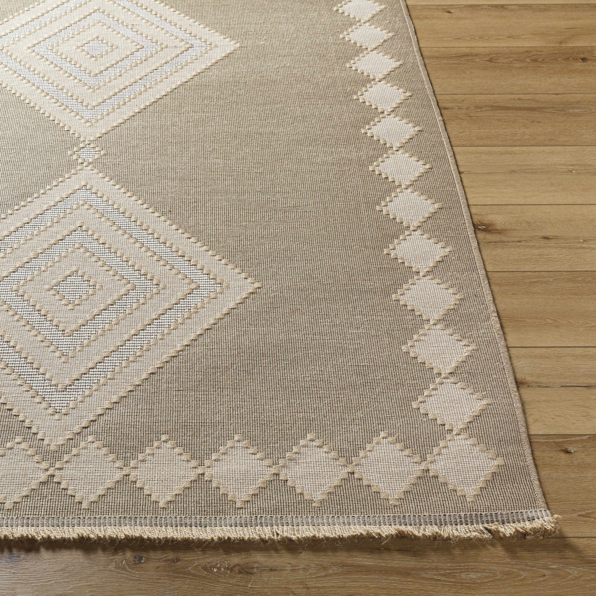 Traditional Style Beige And Tan Jute Rug - Image 4