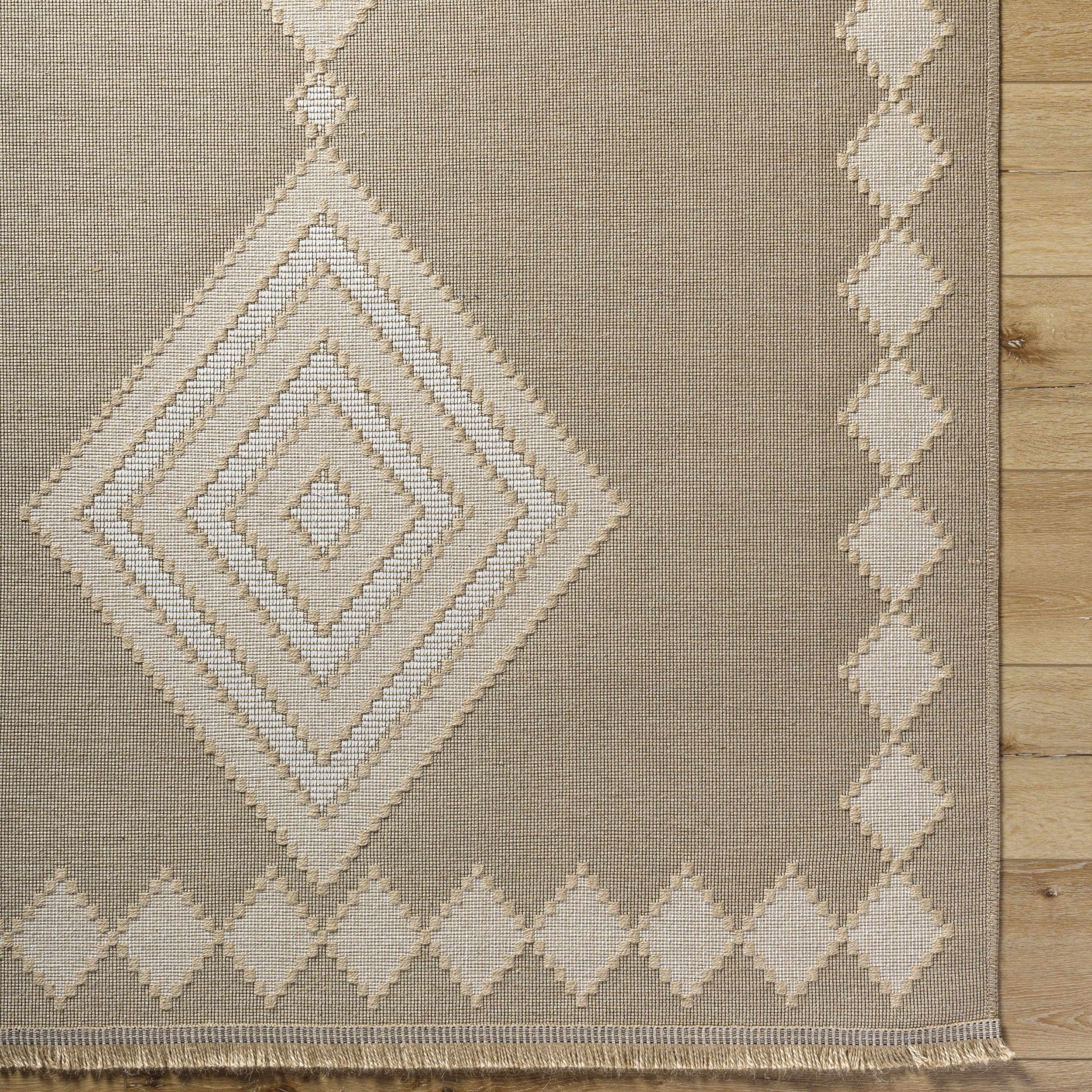 Traditional Style Beige And Tan Jute Rug - Image 6