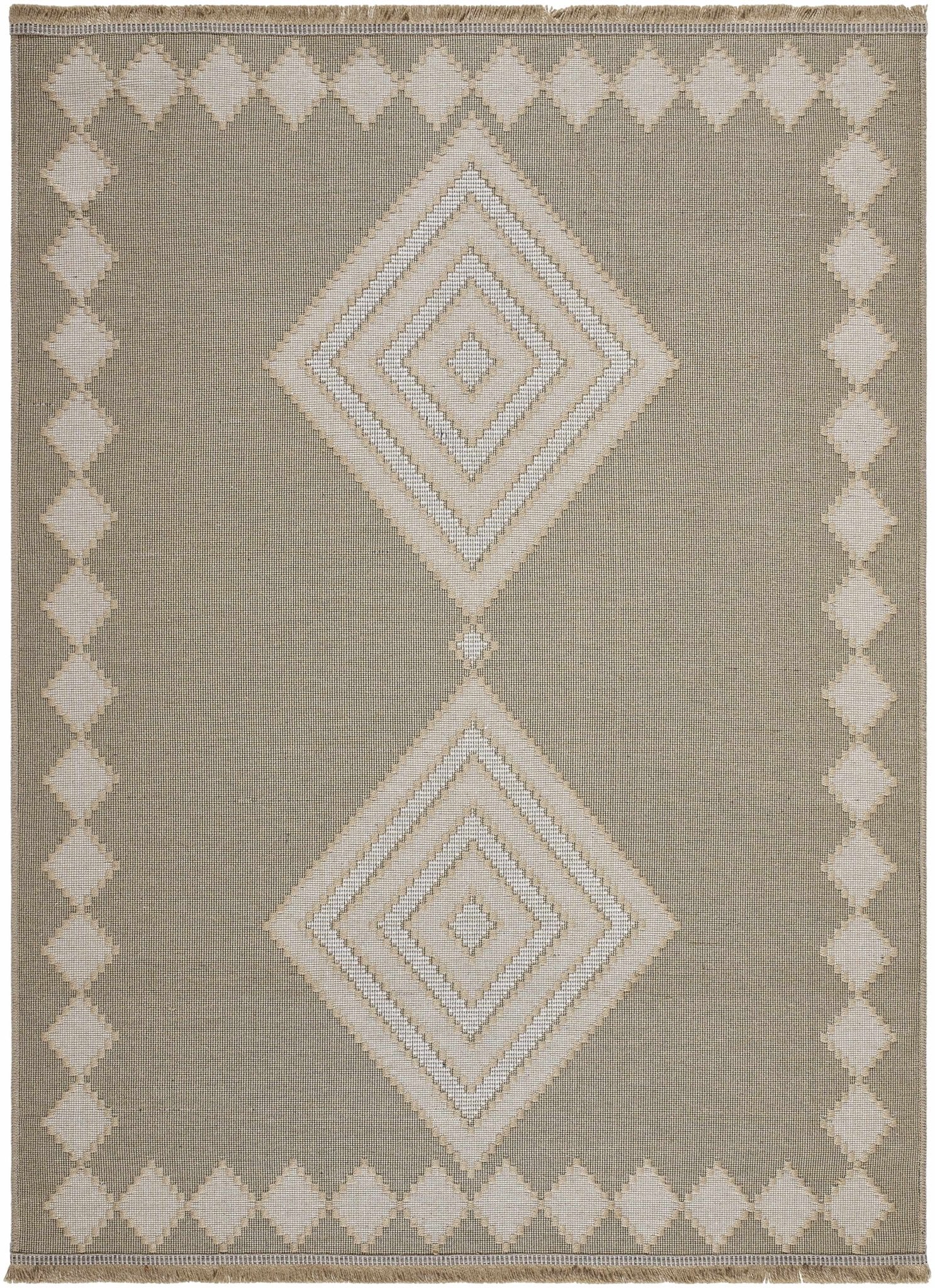 Traditional Style Beige And Tan Jute Rug - Image 8