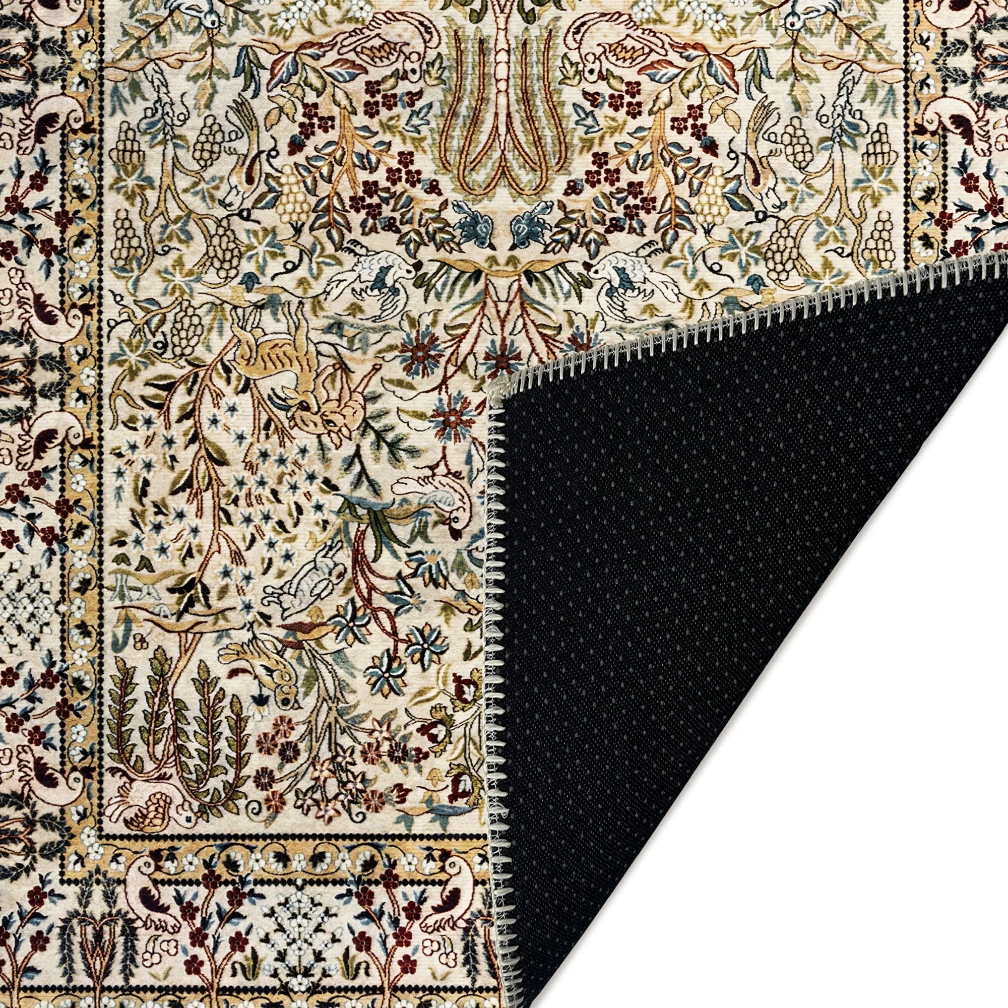 Traditional Style Beige Machine Washable Cotton Area Rug - Image 7