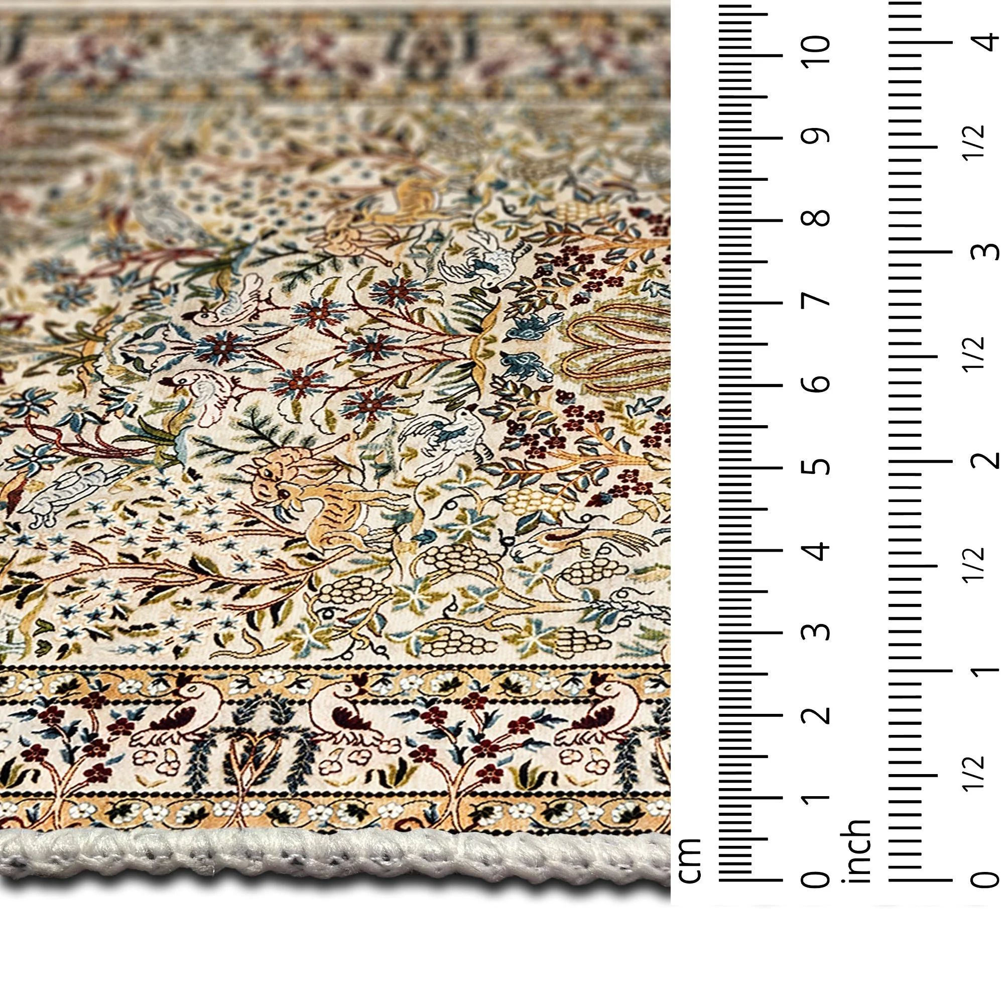 Traditional Style Beige Machine Washable Cotton Area Rug - Image 8