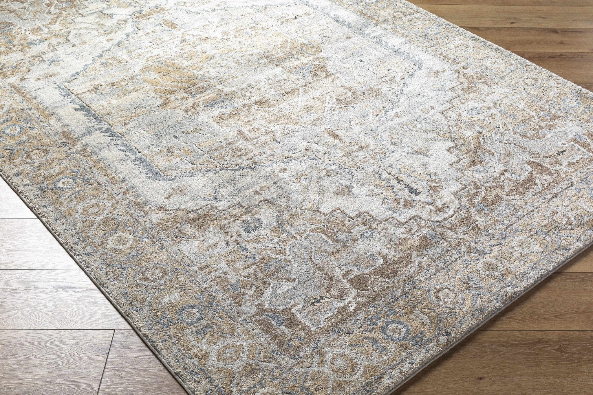 Traditional Style Beige Machine Woven Rug - Image 3