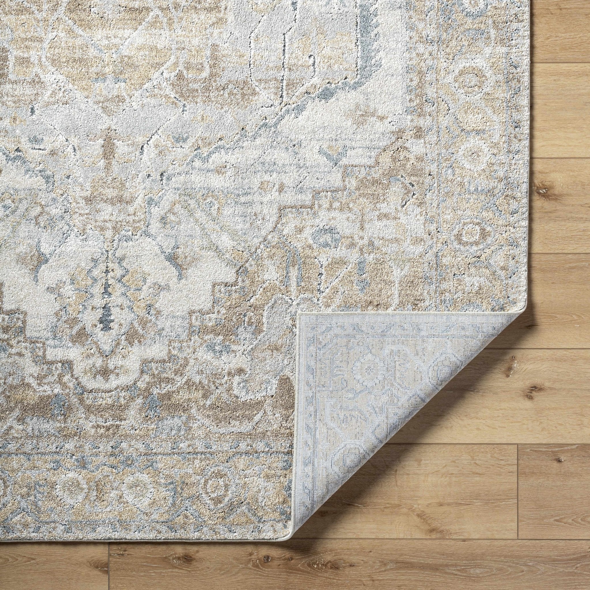 Traditional Style Beige Machine Woven Rug - Image 4