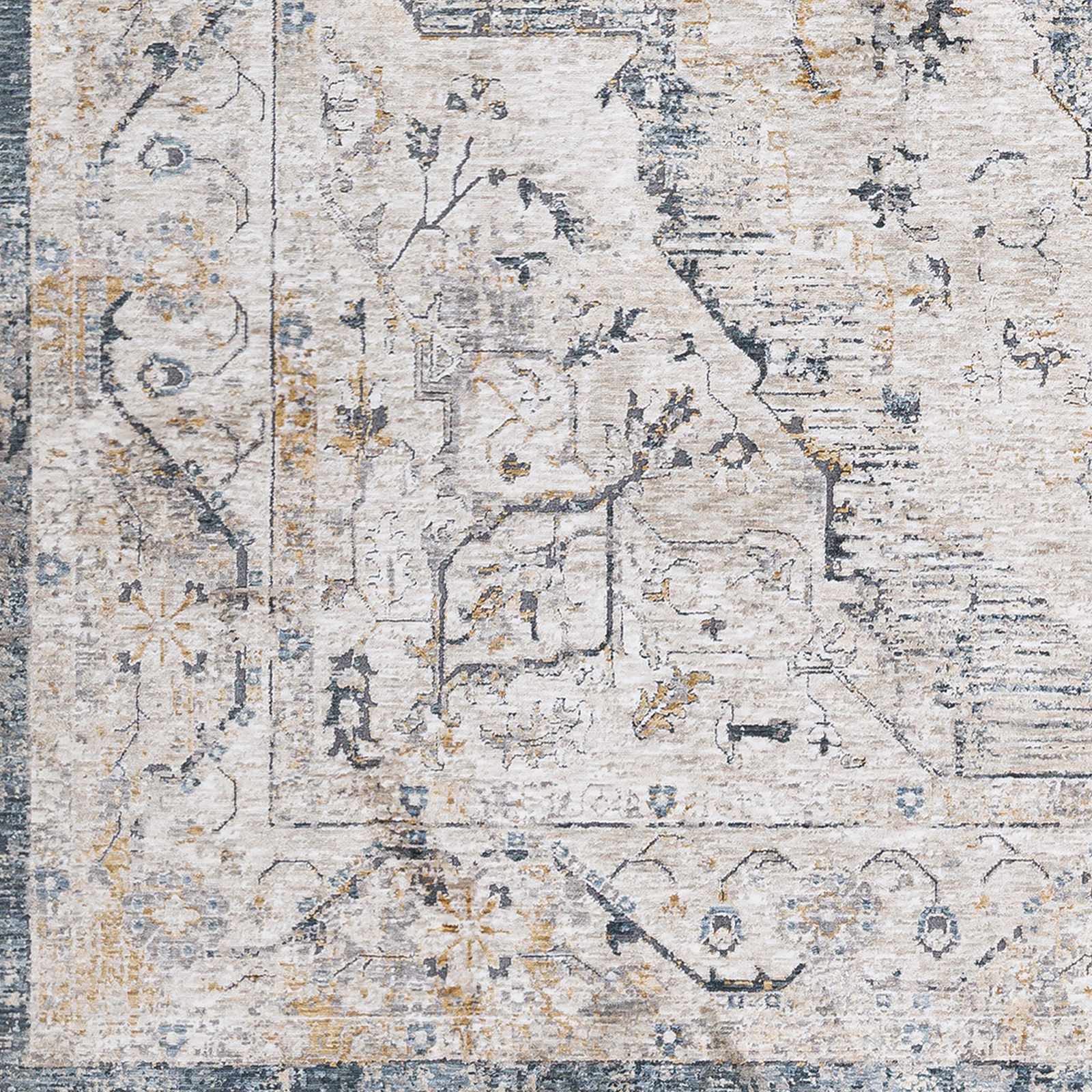 Traditional Medallion Design Beige and Gray Rug - Image 13