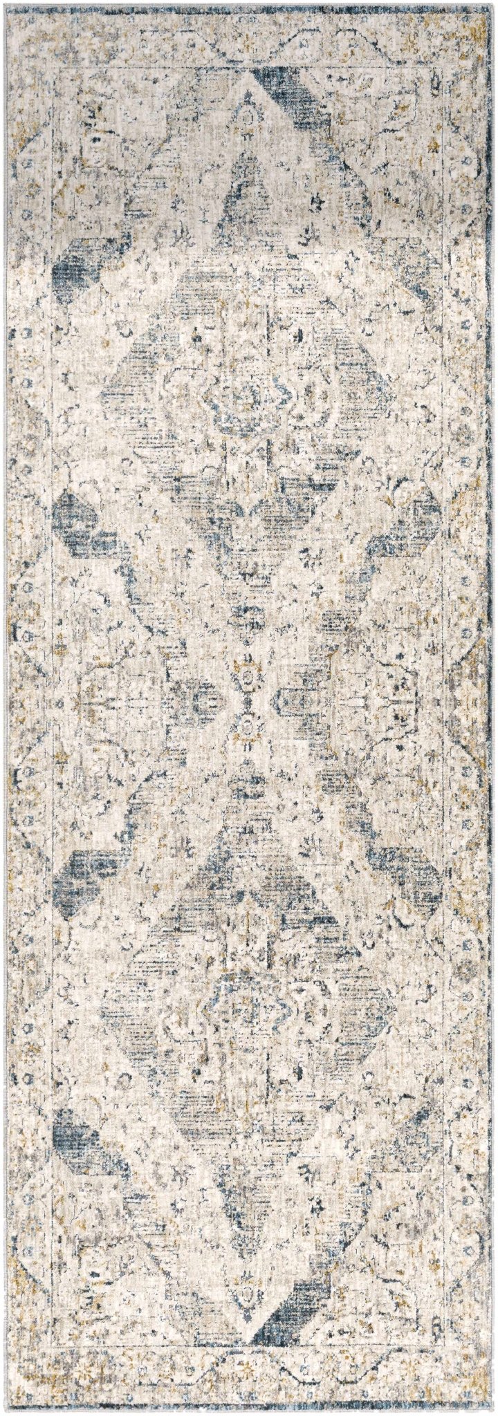 Traditional Medallion Design Beige and Gray Rug - Image 8