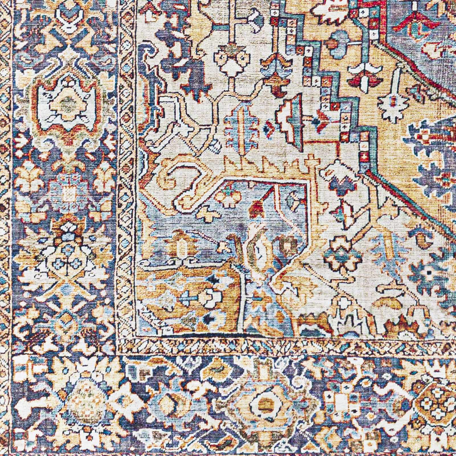 Estevan Transitional Colorful Blue And Beige Area Rug - Image 6