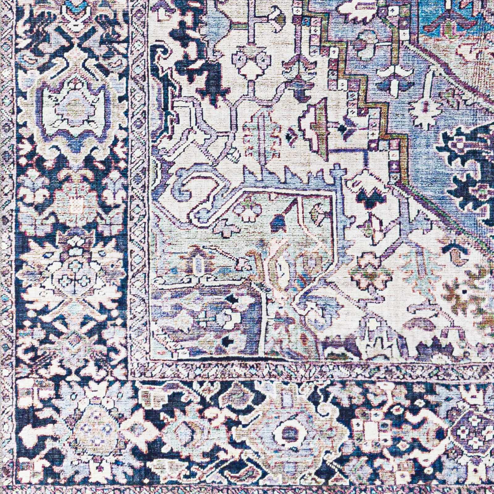 Traditional Style Blue medallion design Area Rug - Image 6