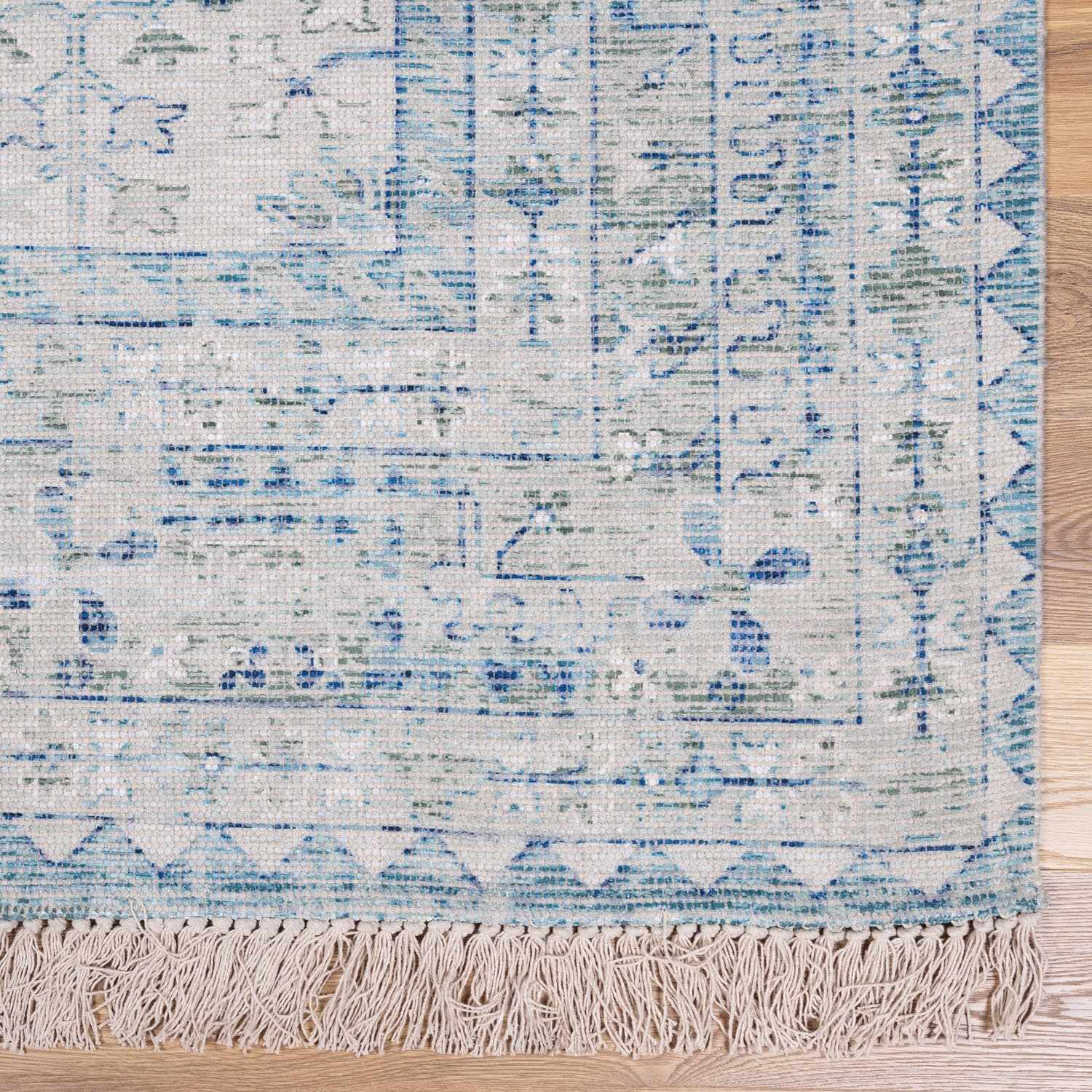 Traditional Style Blue Handmade Cotton-blend Aqua Rug - Image 6