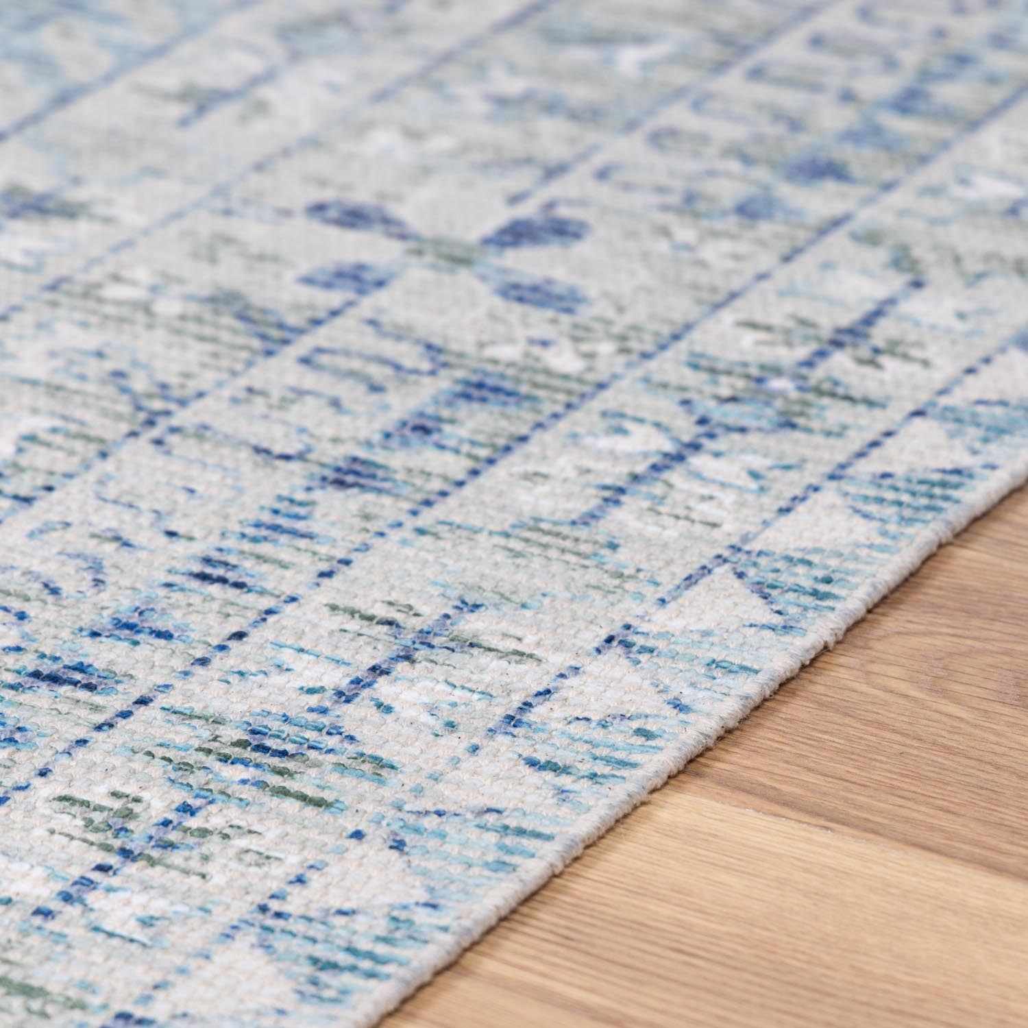 Traditional Style Blue Handmade Cotton-blend Aqua Rug - Image 7
