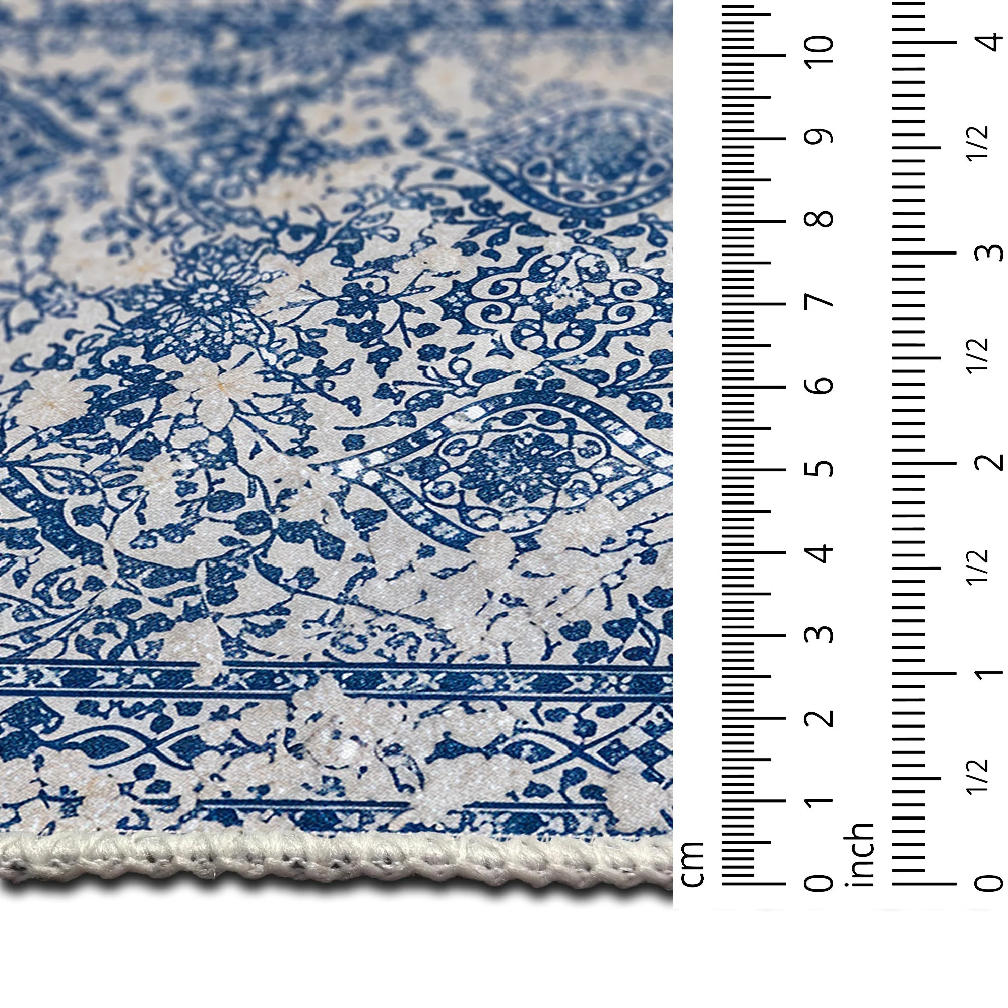 Transitional Style Blue Machine Washable Cotton Area Rug - Image 8