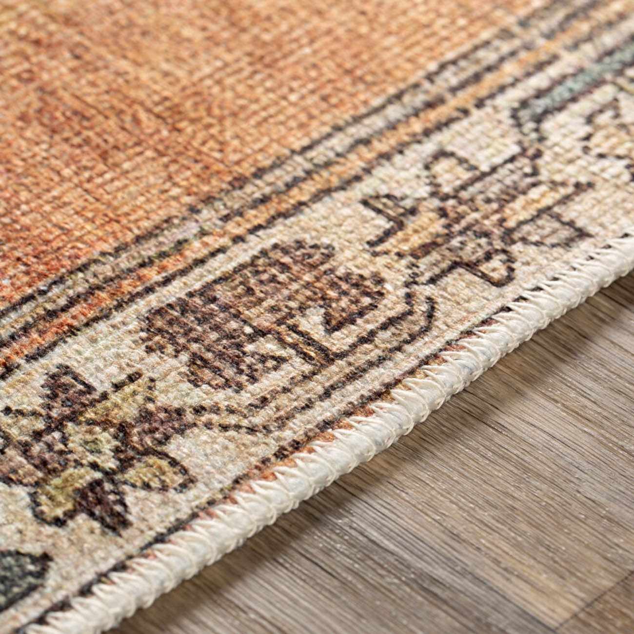 Traditional Style Brown Washable Runner Rug - Image 10