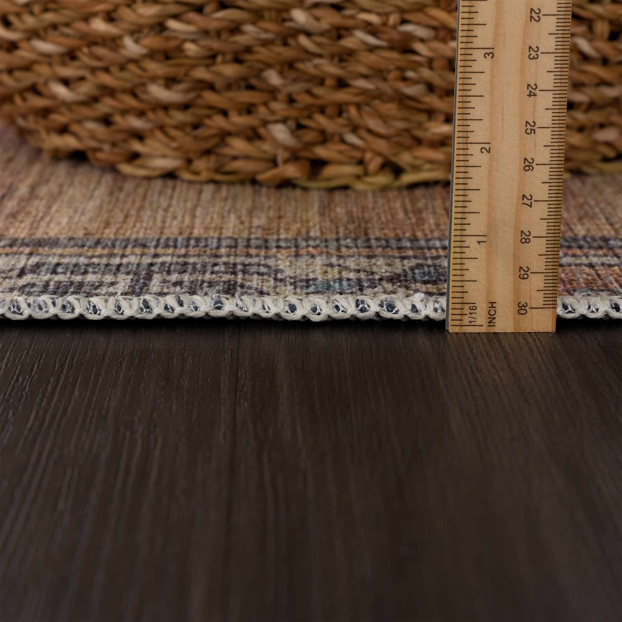 Traditional Style Brown Washable Runner Rug - Image 11