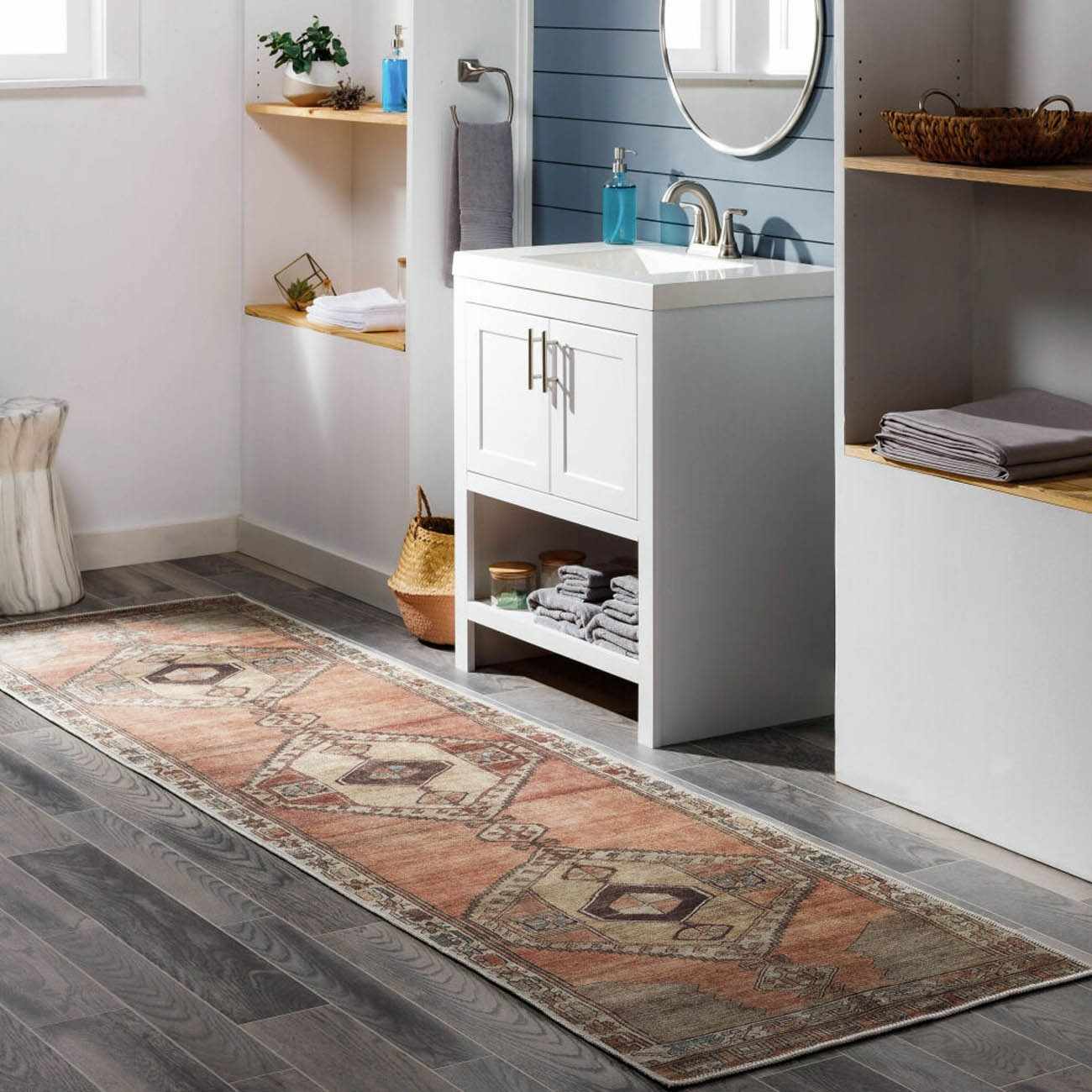 Traditional Style Brown Washable Runner Rug - Image 12
