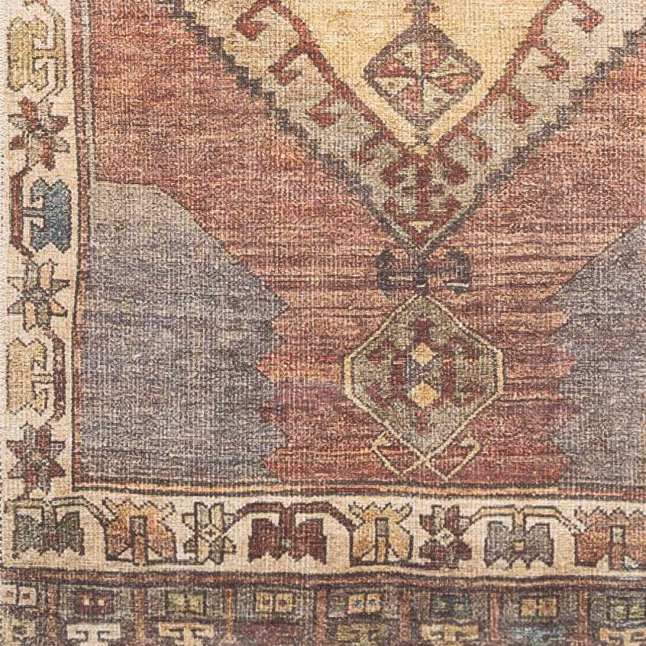 Traditional Style Brown Washable Runner Rug - Image 7