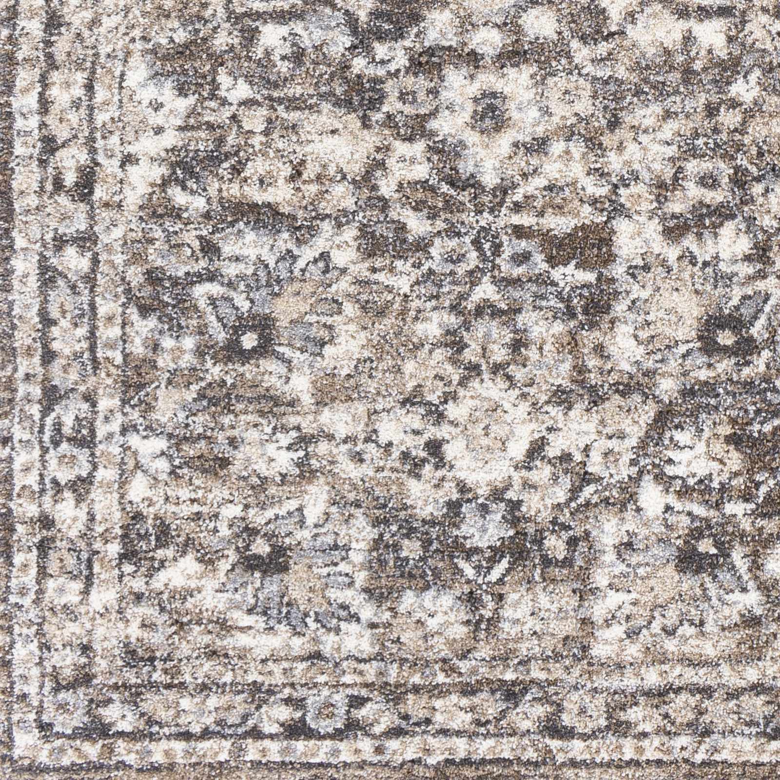 Traditional Style Charcoal And Beige Rug - Image 2