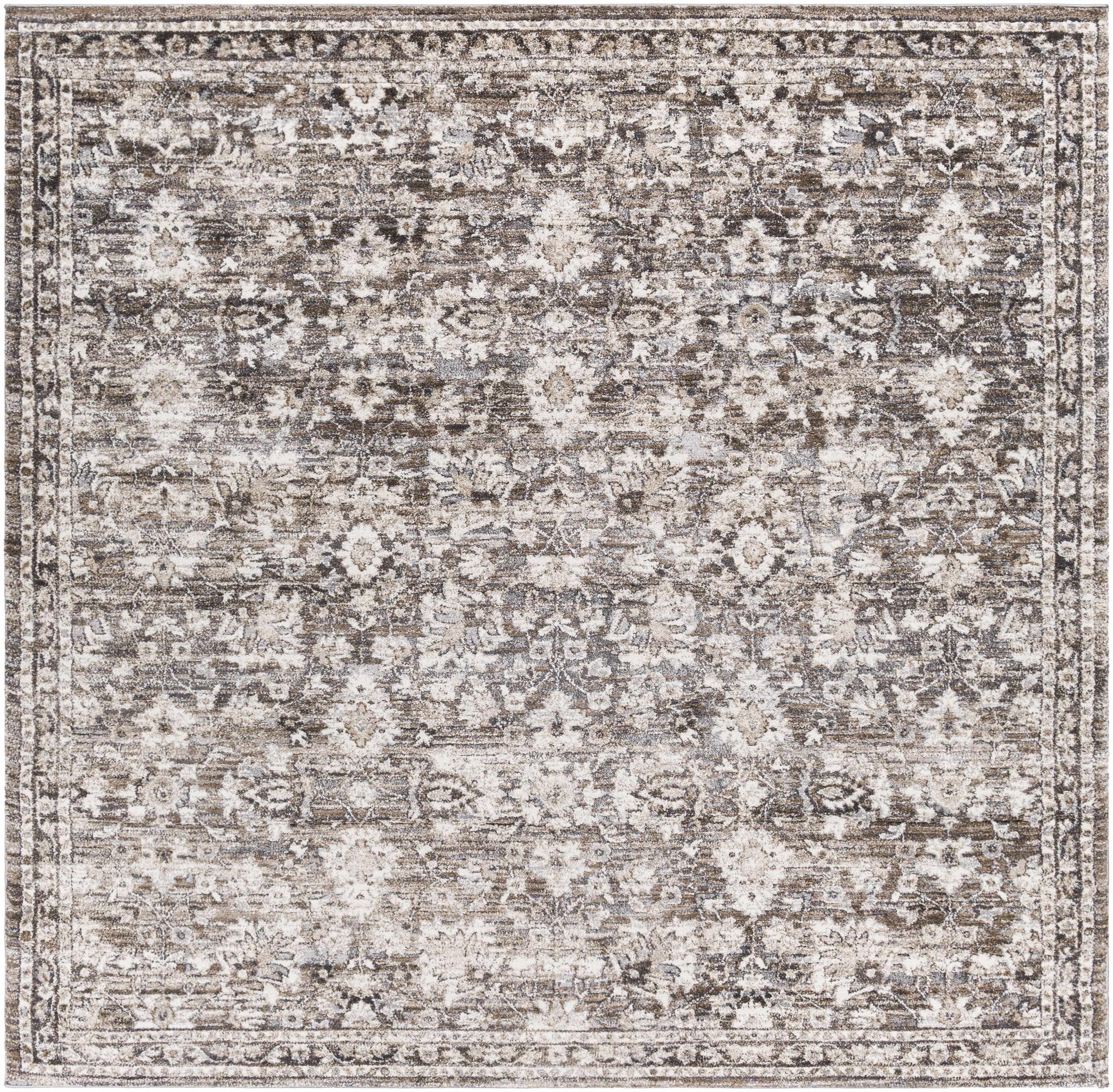Traditional Style Charcoal And Beige Rug - Image 4