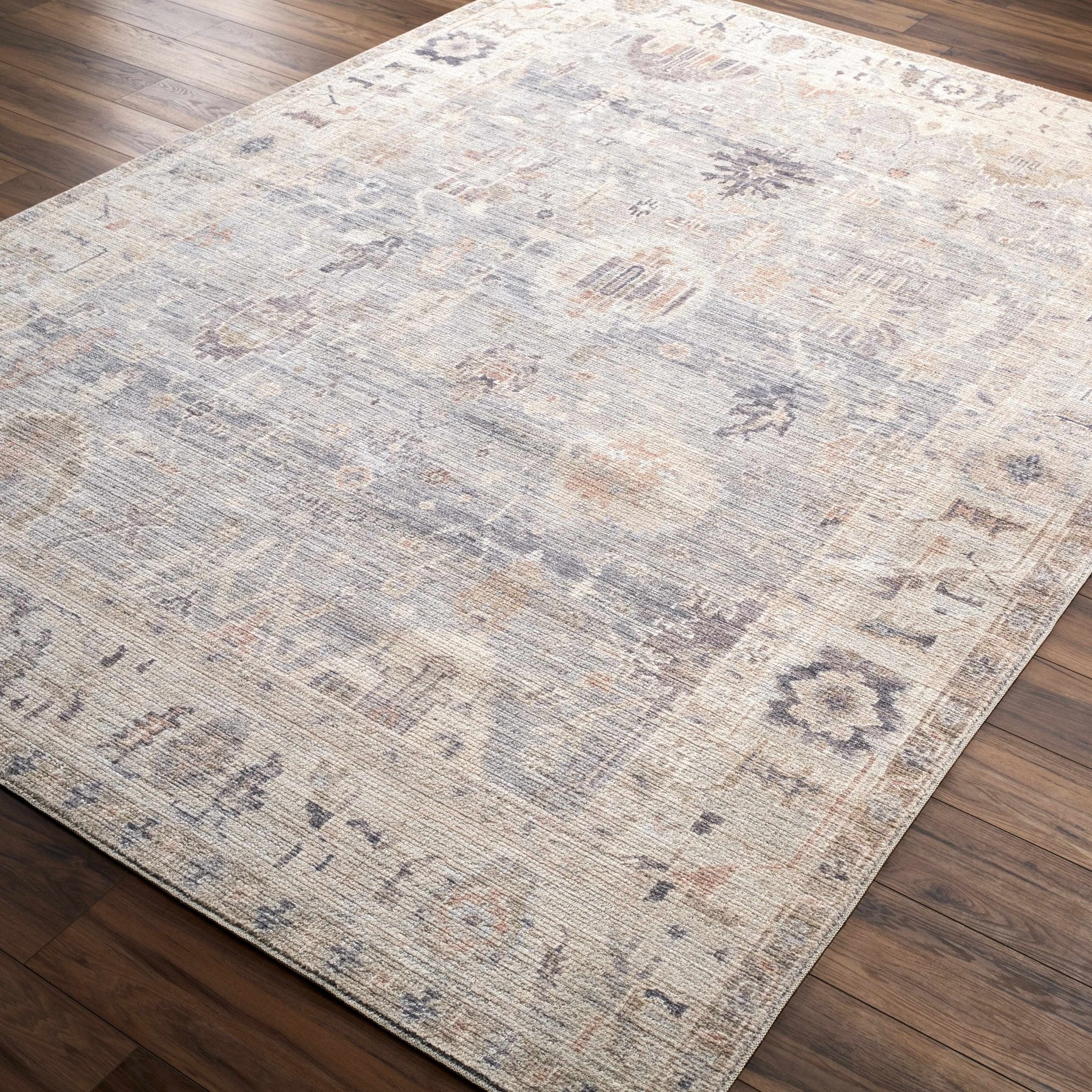 Traditional Style Cream & Blue Area Rug - Image 6