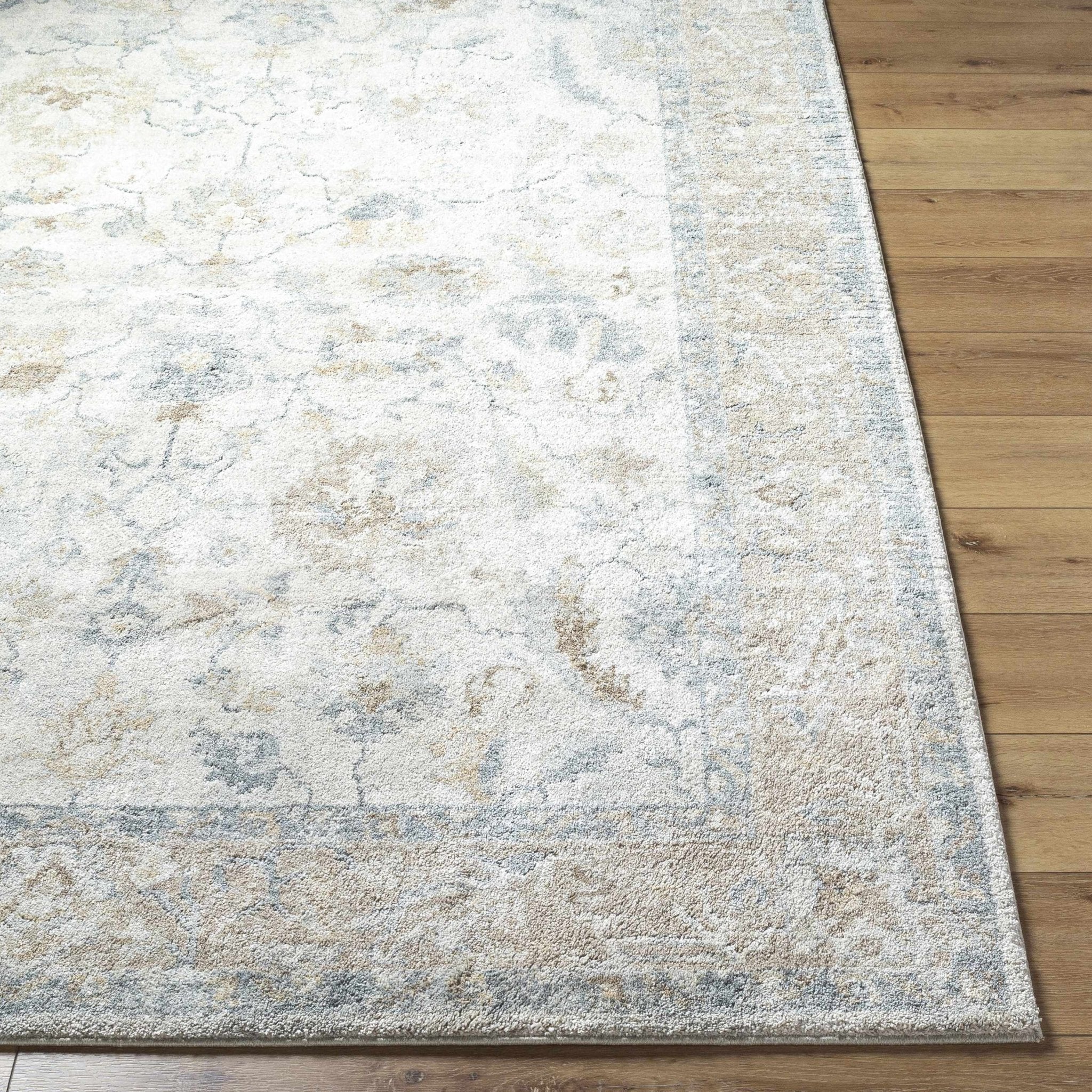 Traditional Style Gray And Beige Machine Woven Rug - Image 2