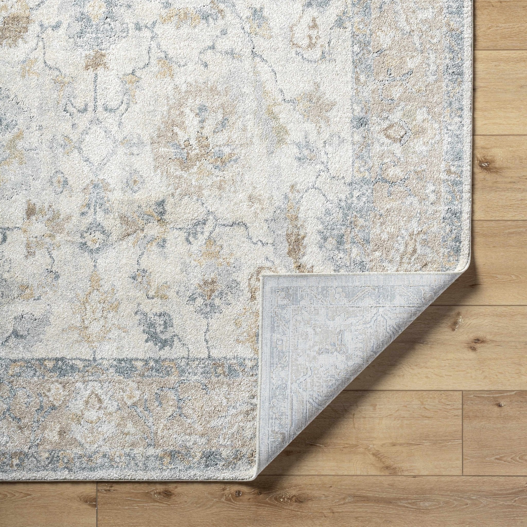 Traditional Style Gray And Beige Machine Woven Rug - Image 4