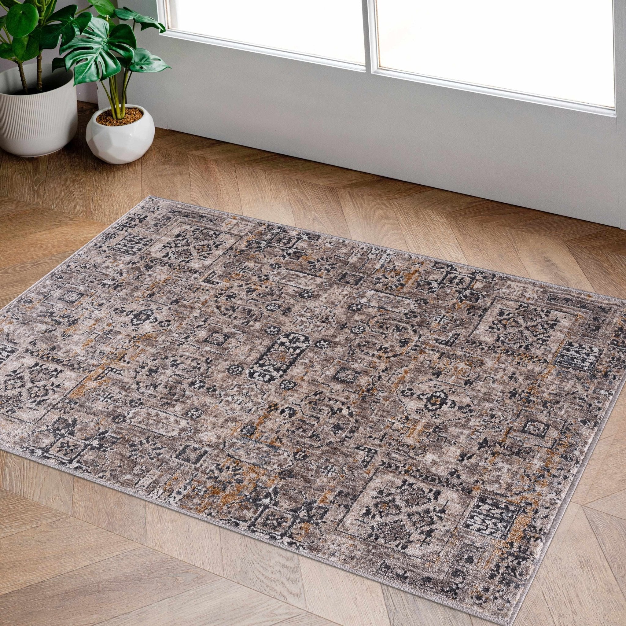 Traditional Style Gray And Charcoal Area Rug - Image 12