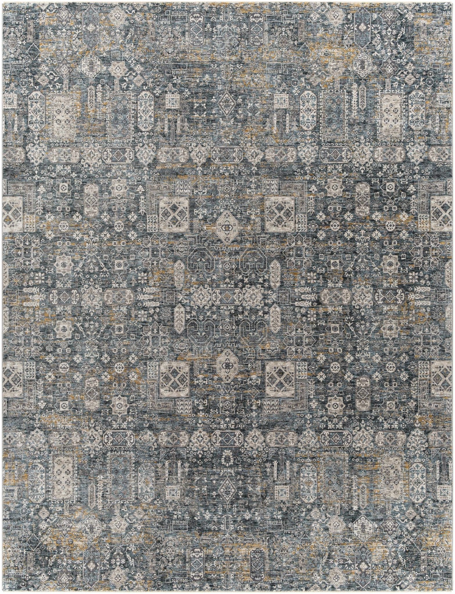 Traditional Style Gray And Charcoal Area Rug - Image 14