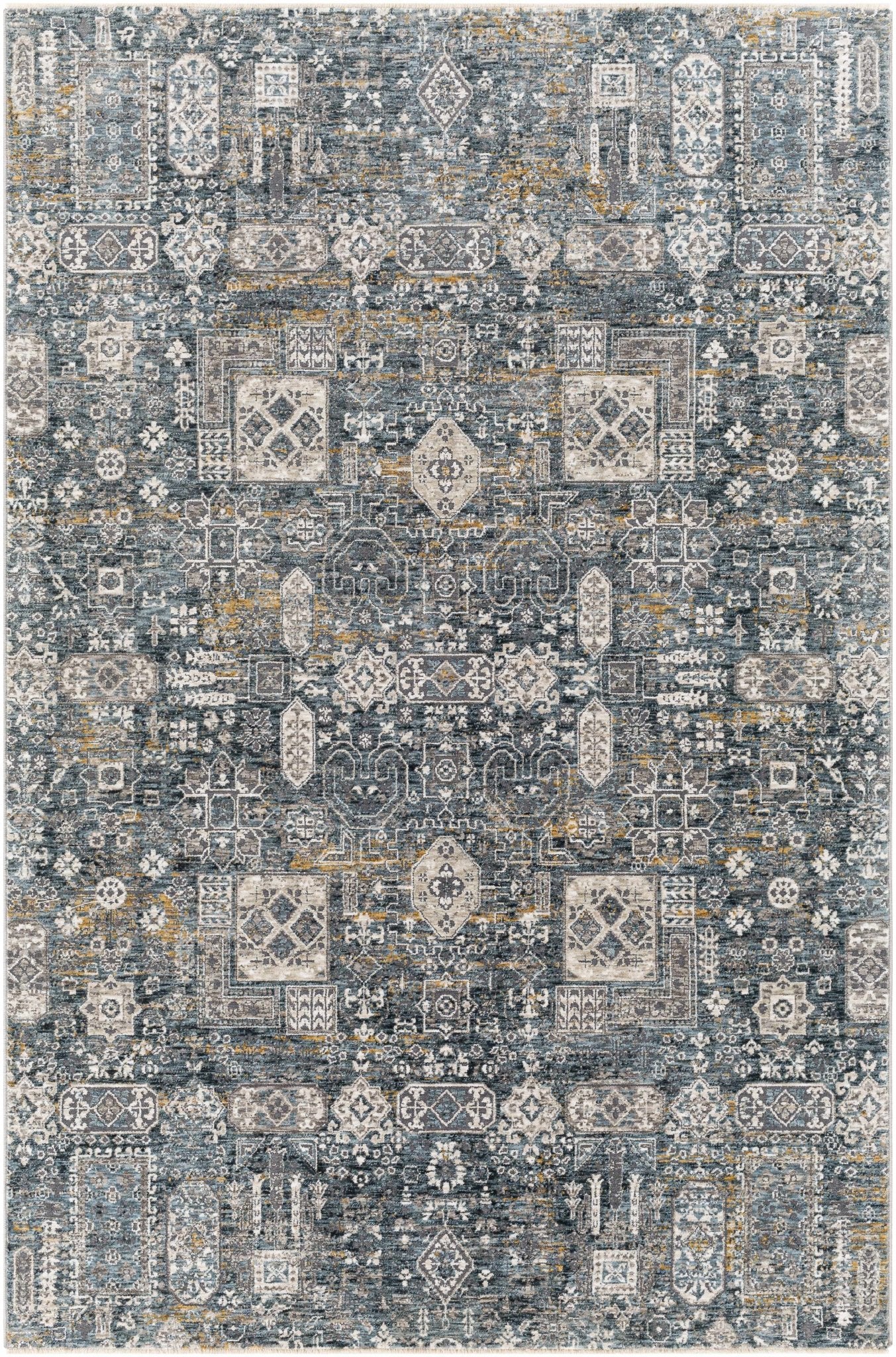 Traditional Style Gray And Charcoal Area Rug - Image 2
