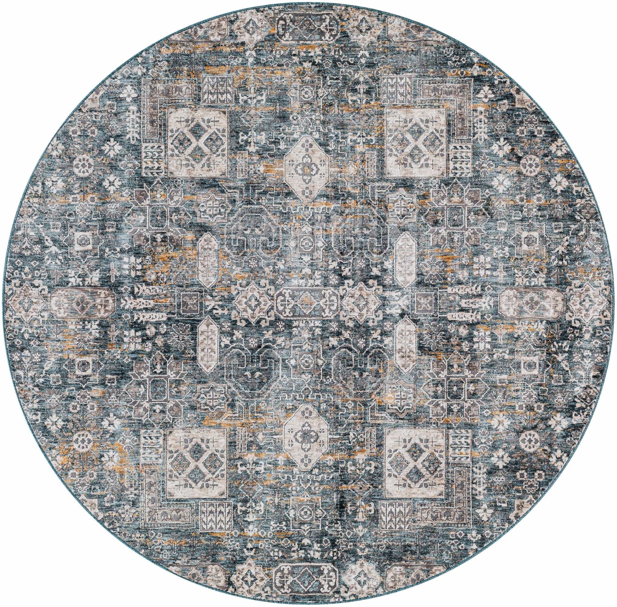 Traditional Style Gray And Charcoal Area Rug - Image 5