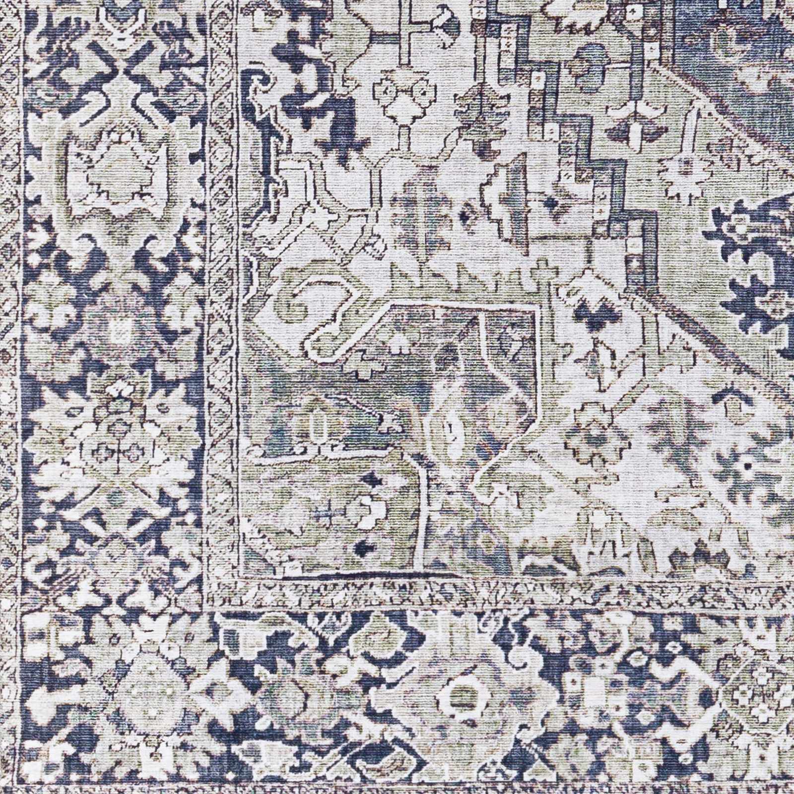 Edmonston Traditional Serapi Design Charcoal Area Rug - Image 7