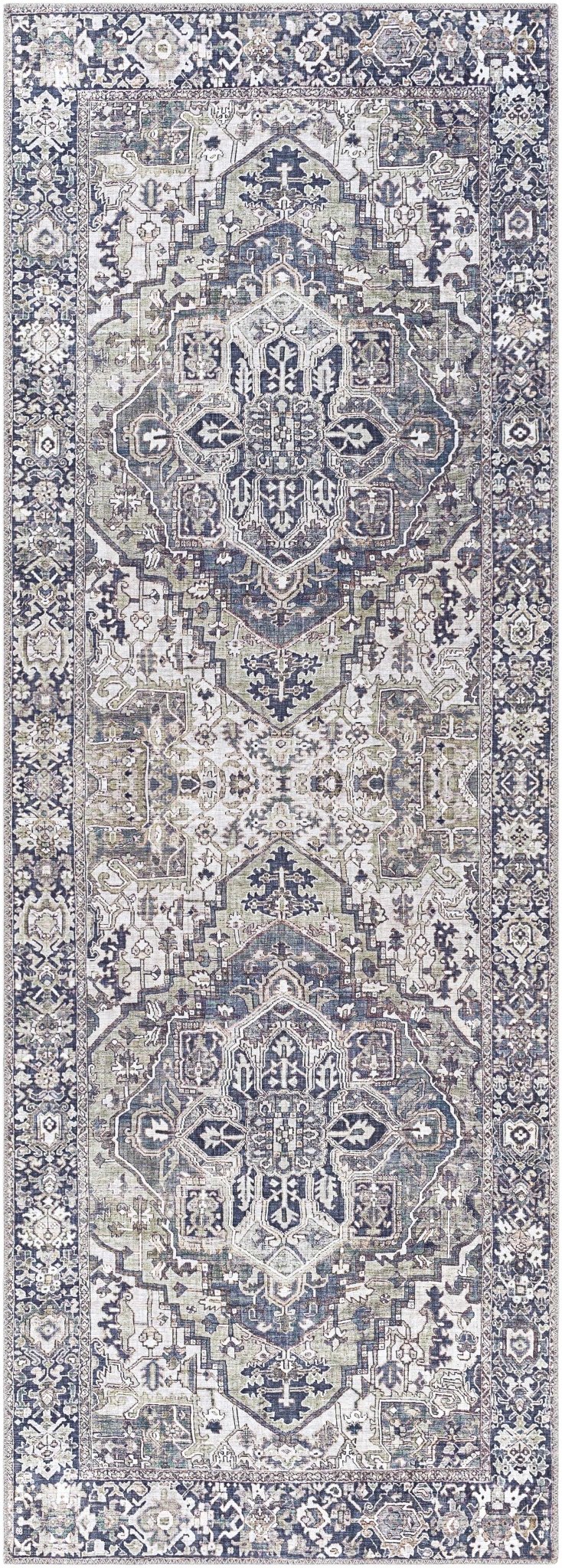 Edmonston Traditional Serapi Design Charcoal Area Rug - Image 8