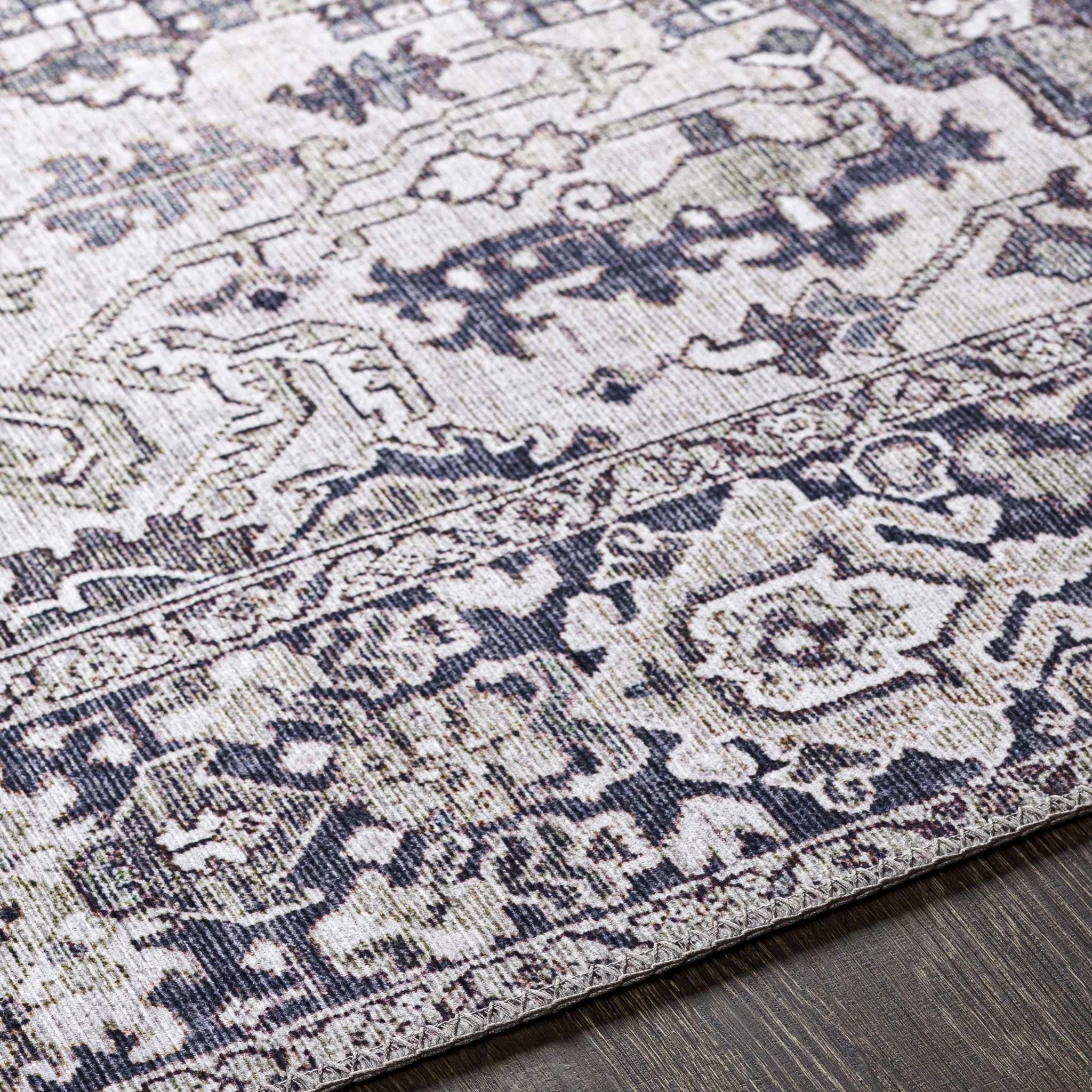 Edmonston Traditional Serapi Design Charcoal Area Rug - Image 9