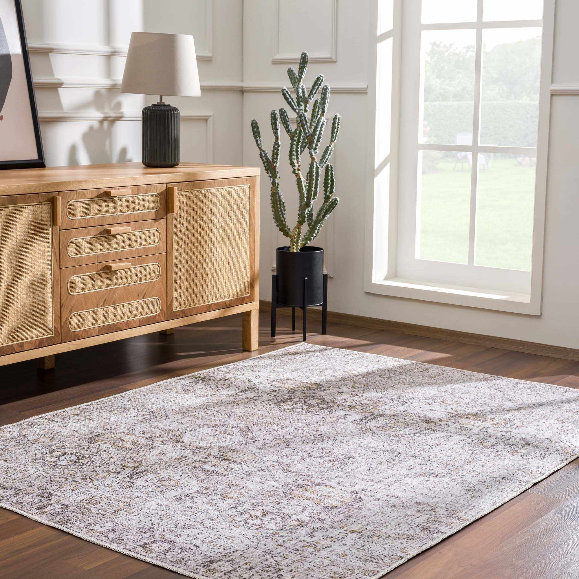 Traditional Style Gray Washable Area Rug - Image 10