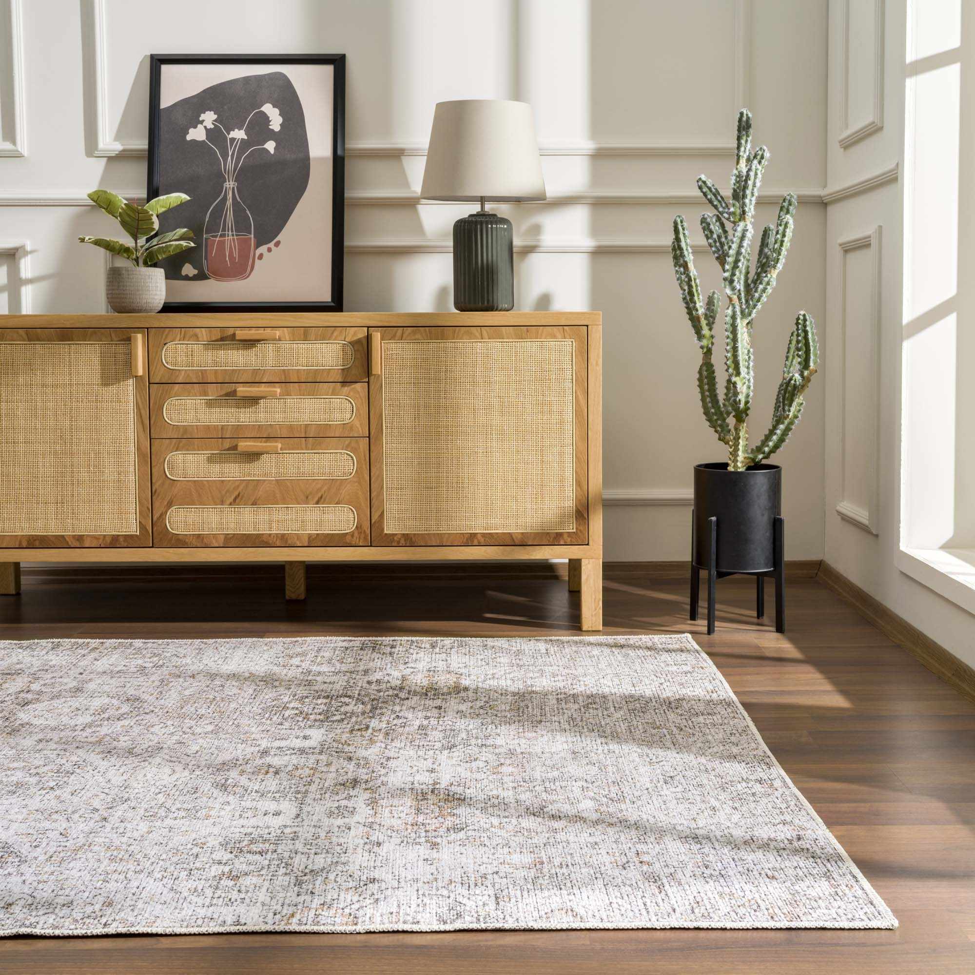 Traditional Style Gray Washable Area Rug - Image 12