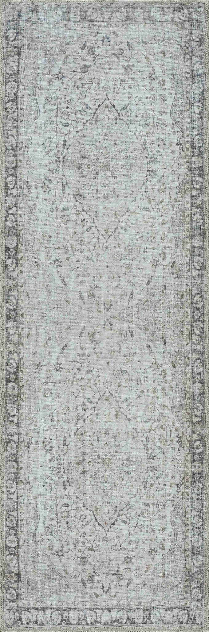 Transitional distressed Style Gray Washable Rug - Image 10