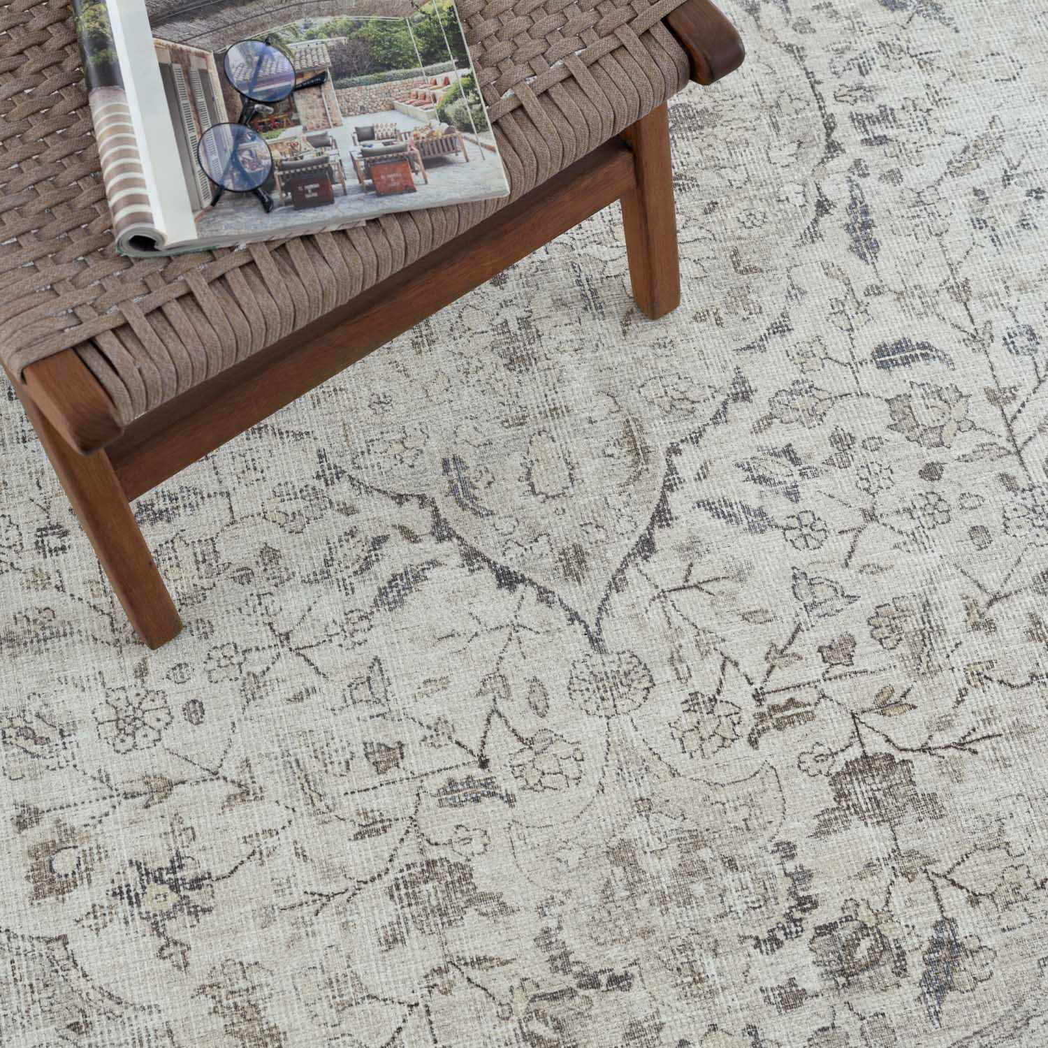 Transitional distressed Style Gray Washable Rug - Image 14