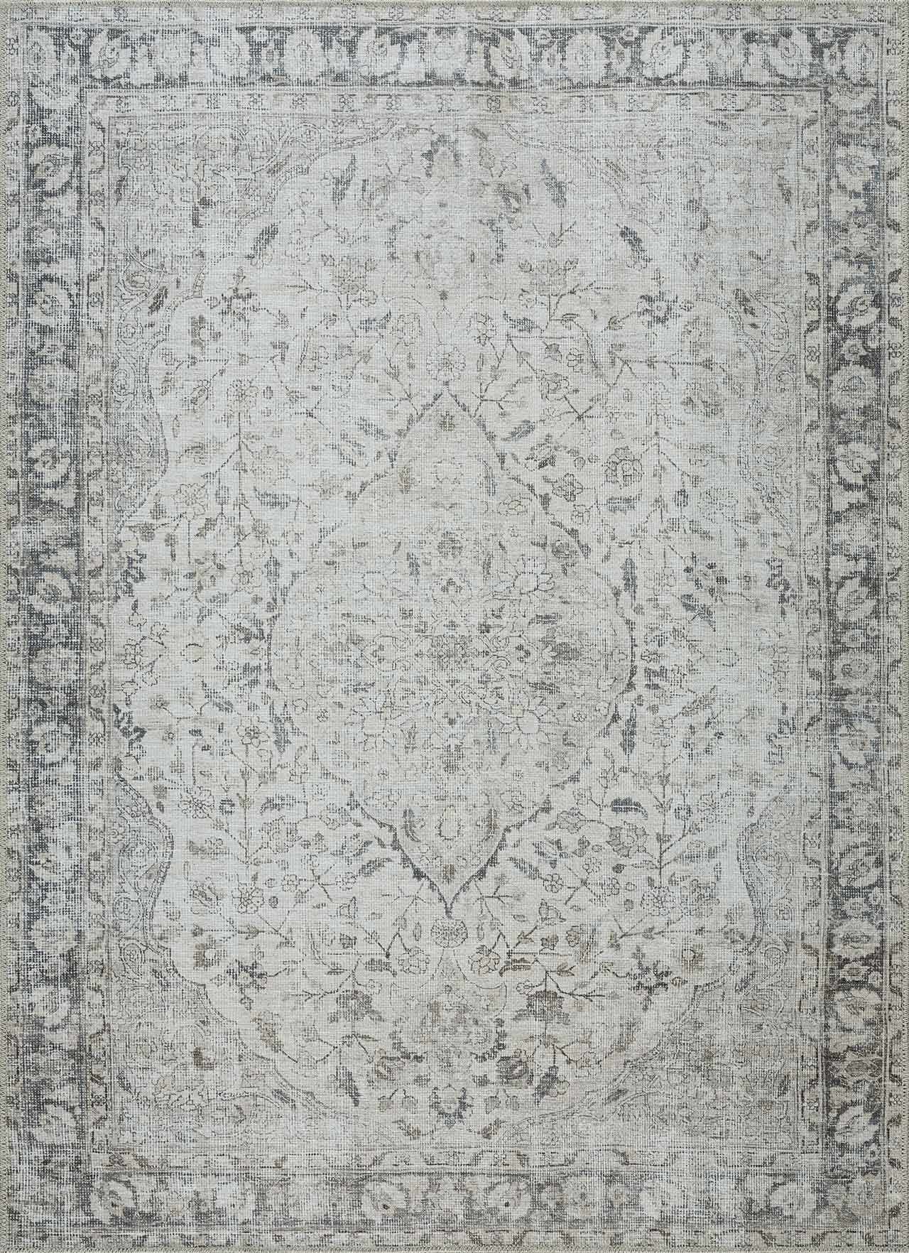 Transitional distressed Style Gray Washable Rug - Image 2
