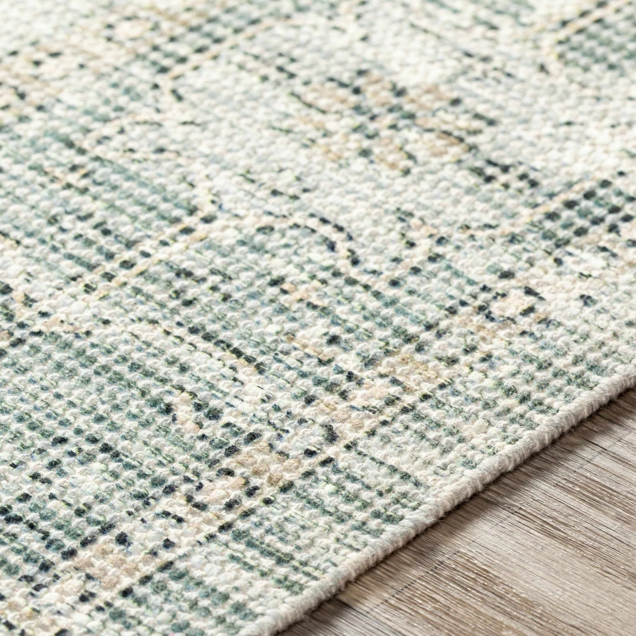 Traditional Style Green Handmade Cotton-blend Rug - Image 6