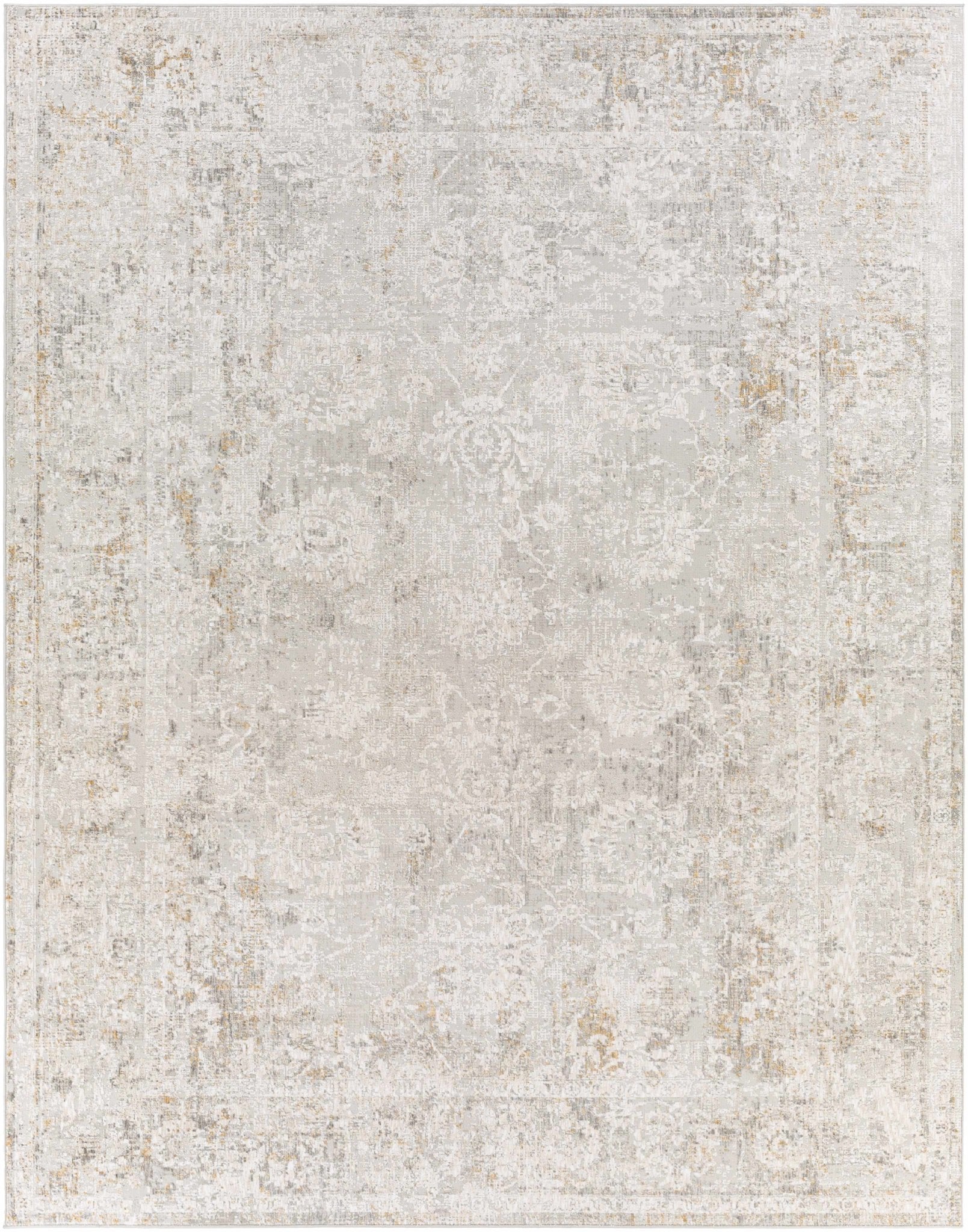 Transitional Style Ivory Gray Machine Woven Area Rug - Image 10