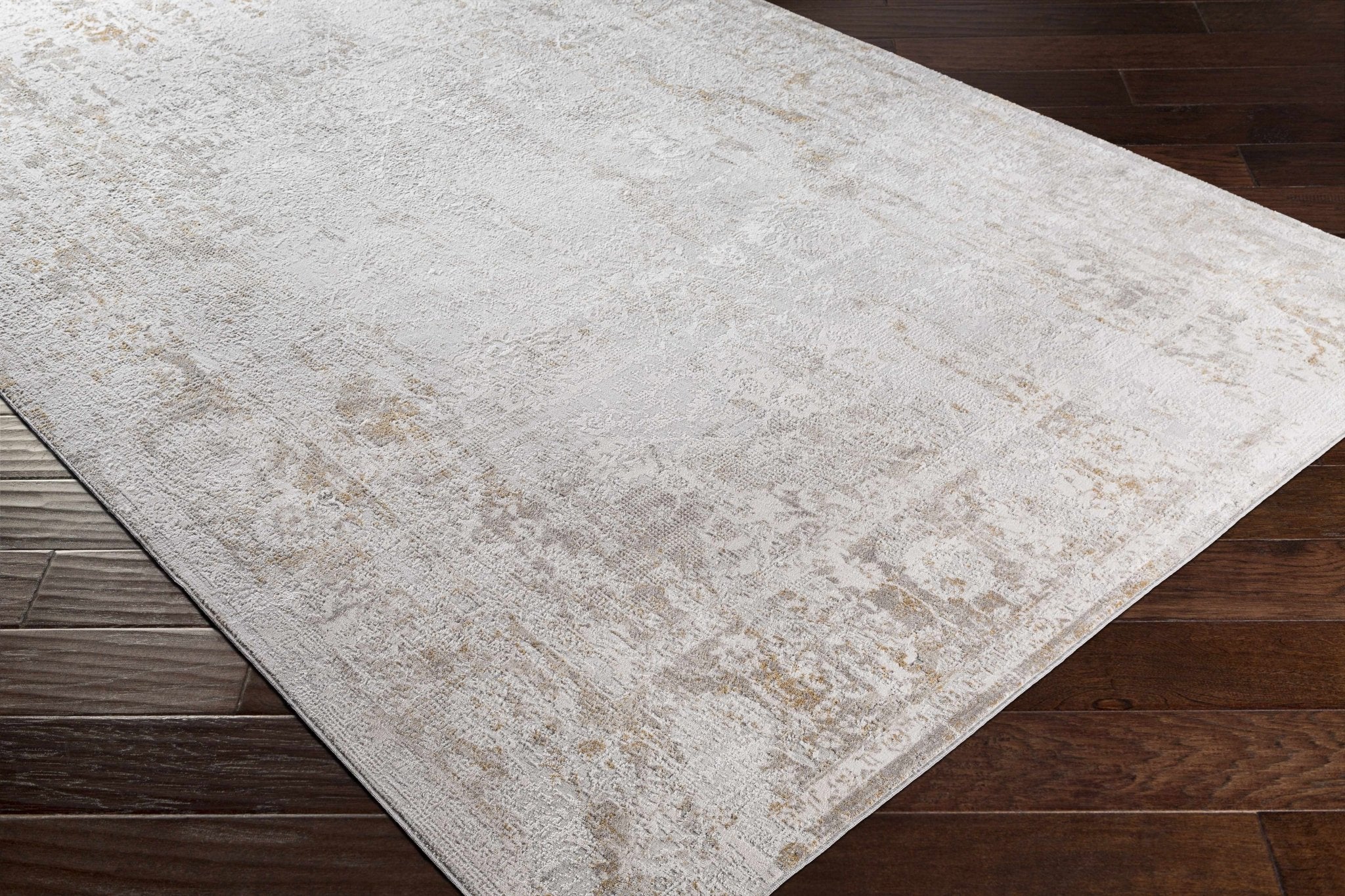Transitional Style Ivory Gray Machine Woven Area Rug - Image 8