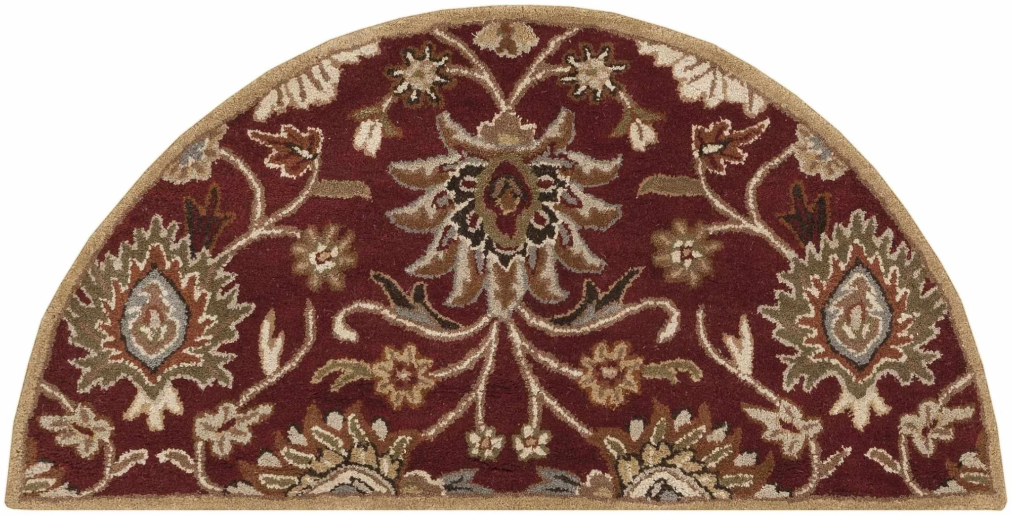 Traditional Style Maroon And Beige Hand Tufted Wool Rug - Image 10