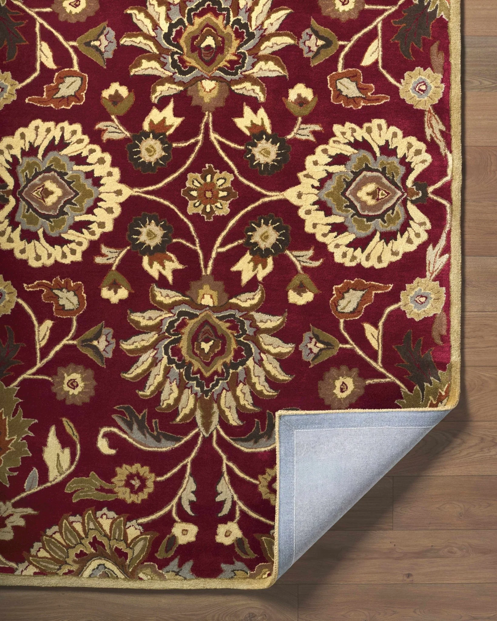 Traditional Style Maroon And Beige Hand Tufted Wool Rug - Image 16