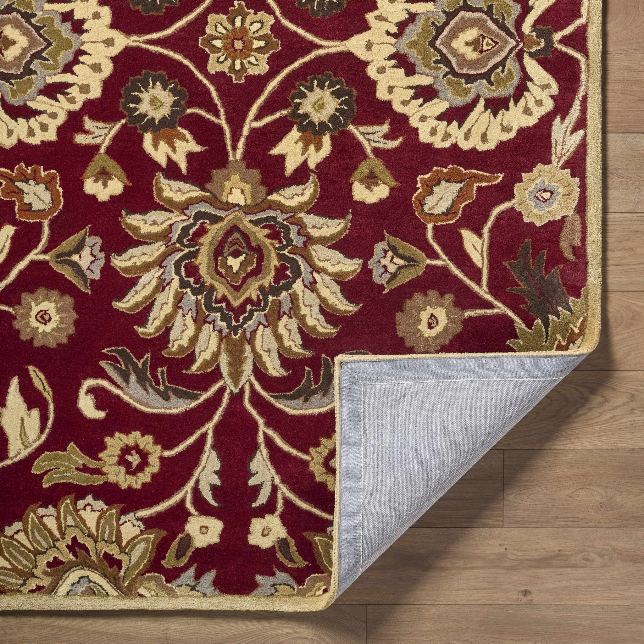 Traditional Style Maroon And Beige Hand Tufted Wool Rug - Image 21