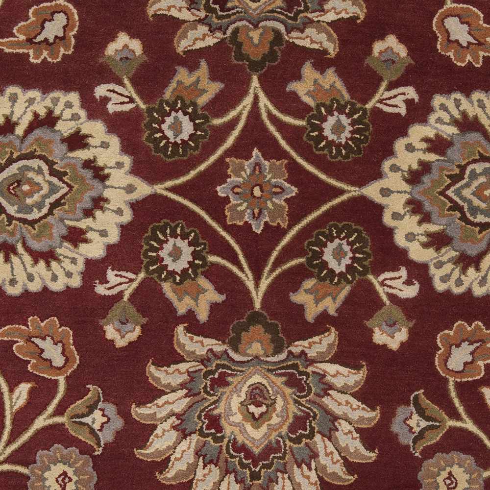Traditional Style Maroon And Beige Hand Tufted Wool Rug - Image 5