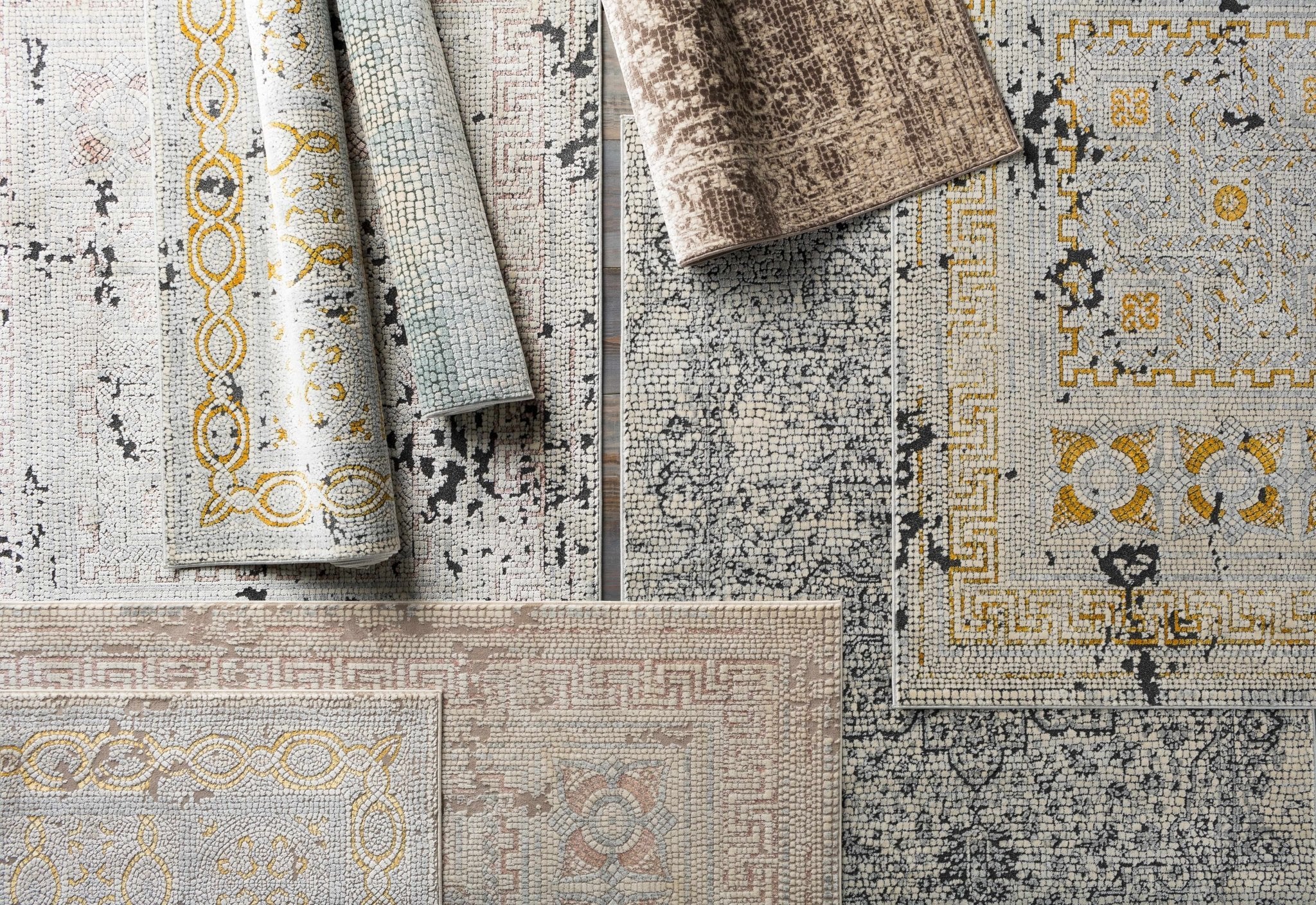 Traditional Style Silver And Mustard Area Rug - Image 10