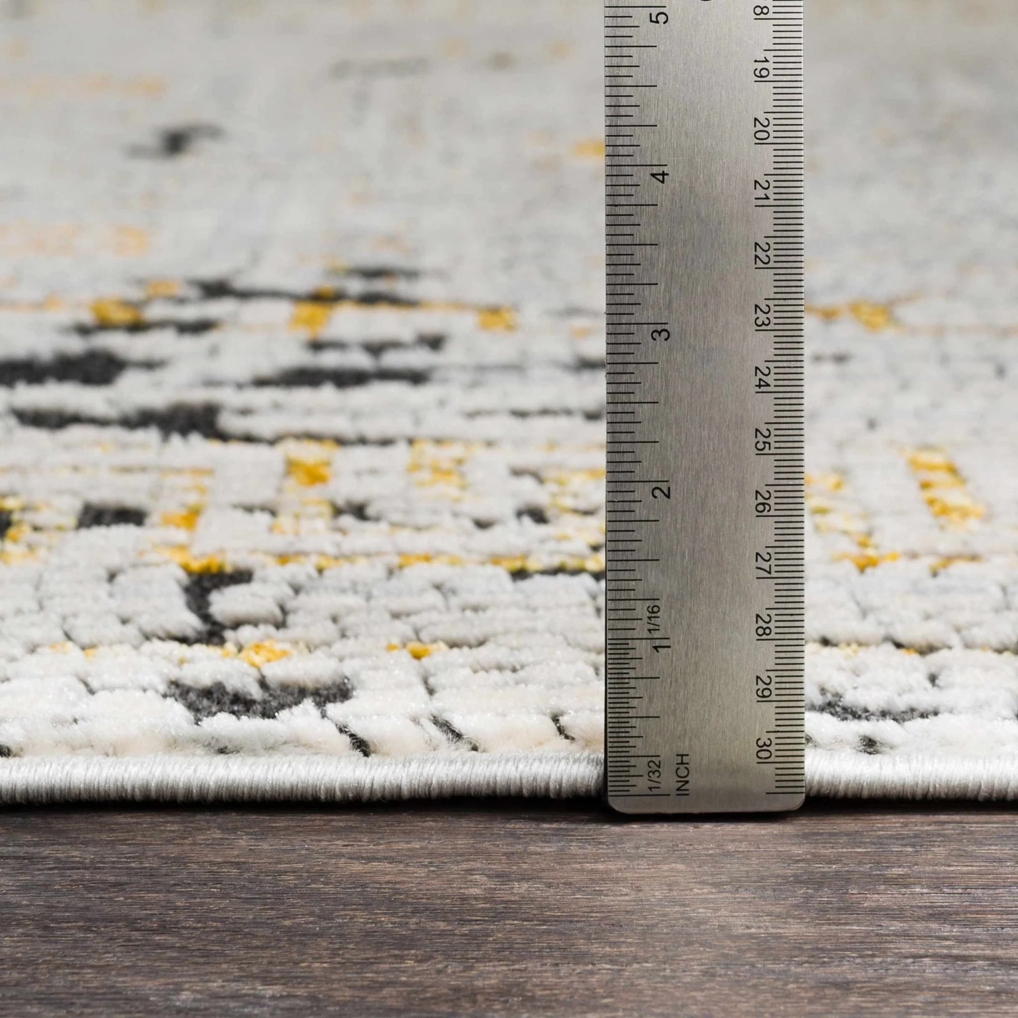 Traditional Style Silver And Mustard Area Rug - Image 7