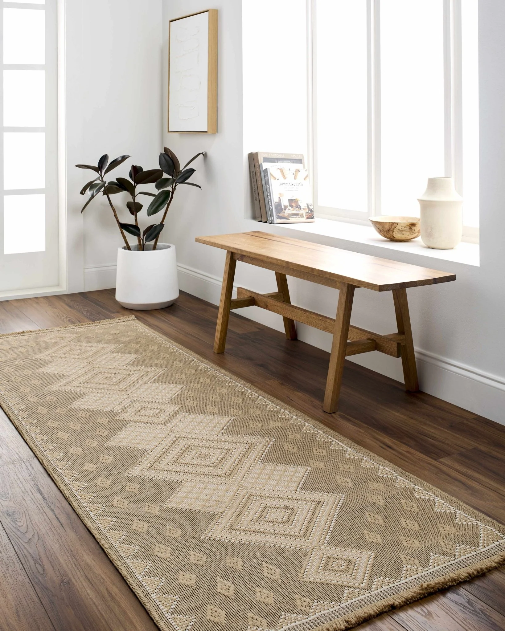 Traditional Style Tan Machine Woven Jute Rug - Image 9