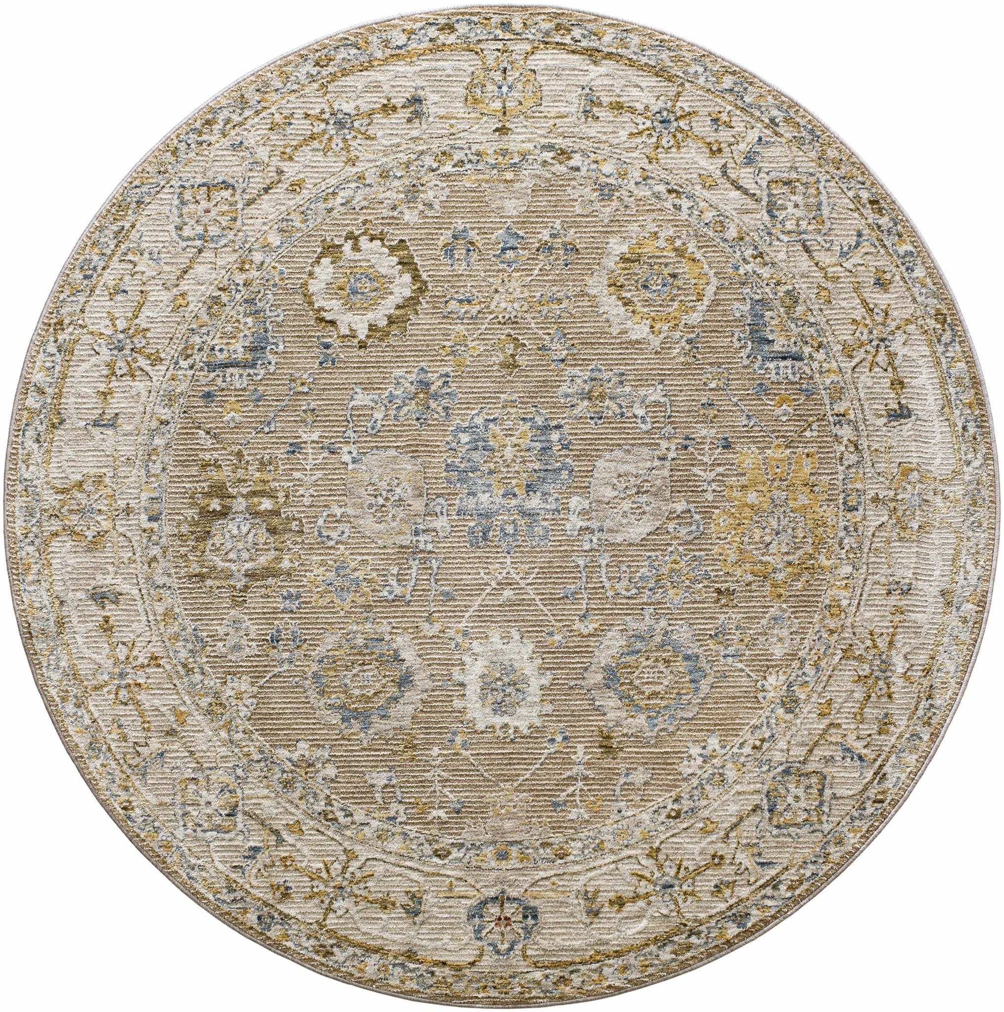 Traditional Tan And Gray Machine Woven Indoor & Outdoor Rug - Image 13