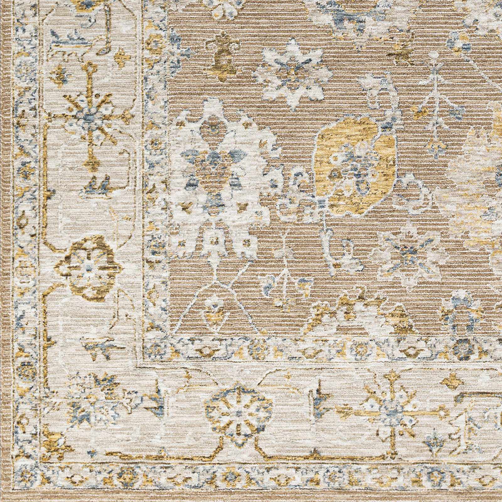 Traditional Tan And Gray Machine Woven Indoor & Outdoor Rug - Image 7
