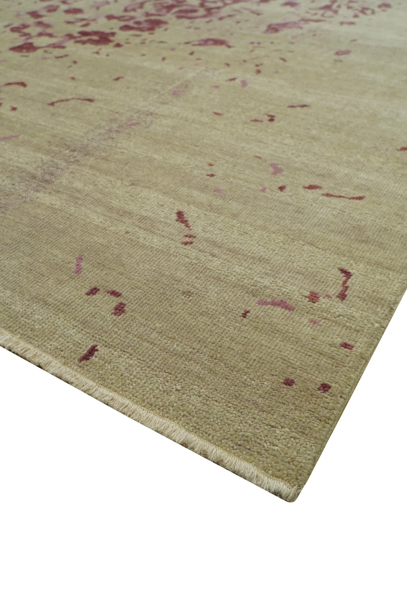 Traditional Transitional Beige And Pink Hand knotted Wool Area Rug - Image 4